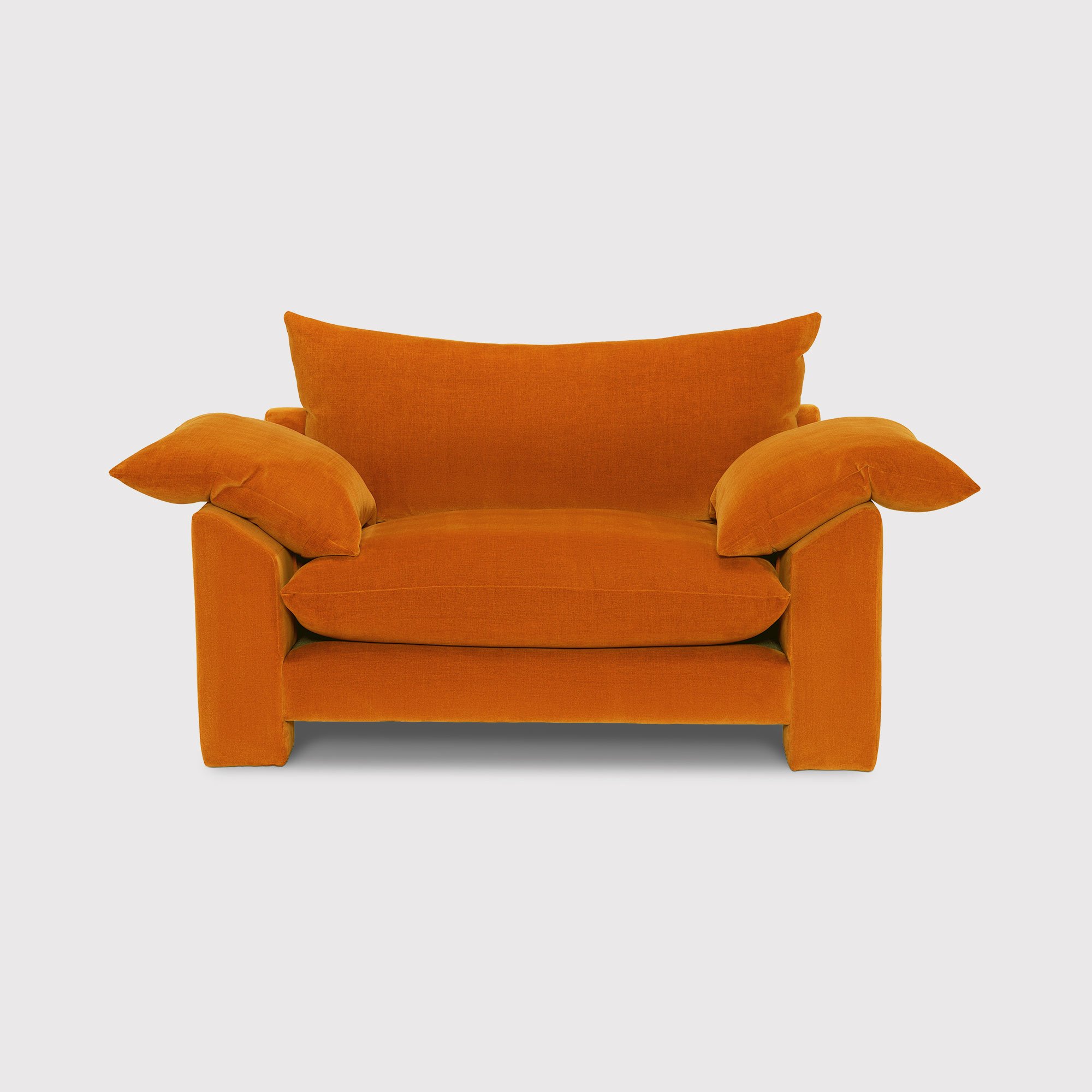 Hoxton Snuggler Armchair, Orange Fabric | Barker & Stonehouse