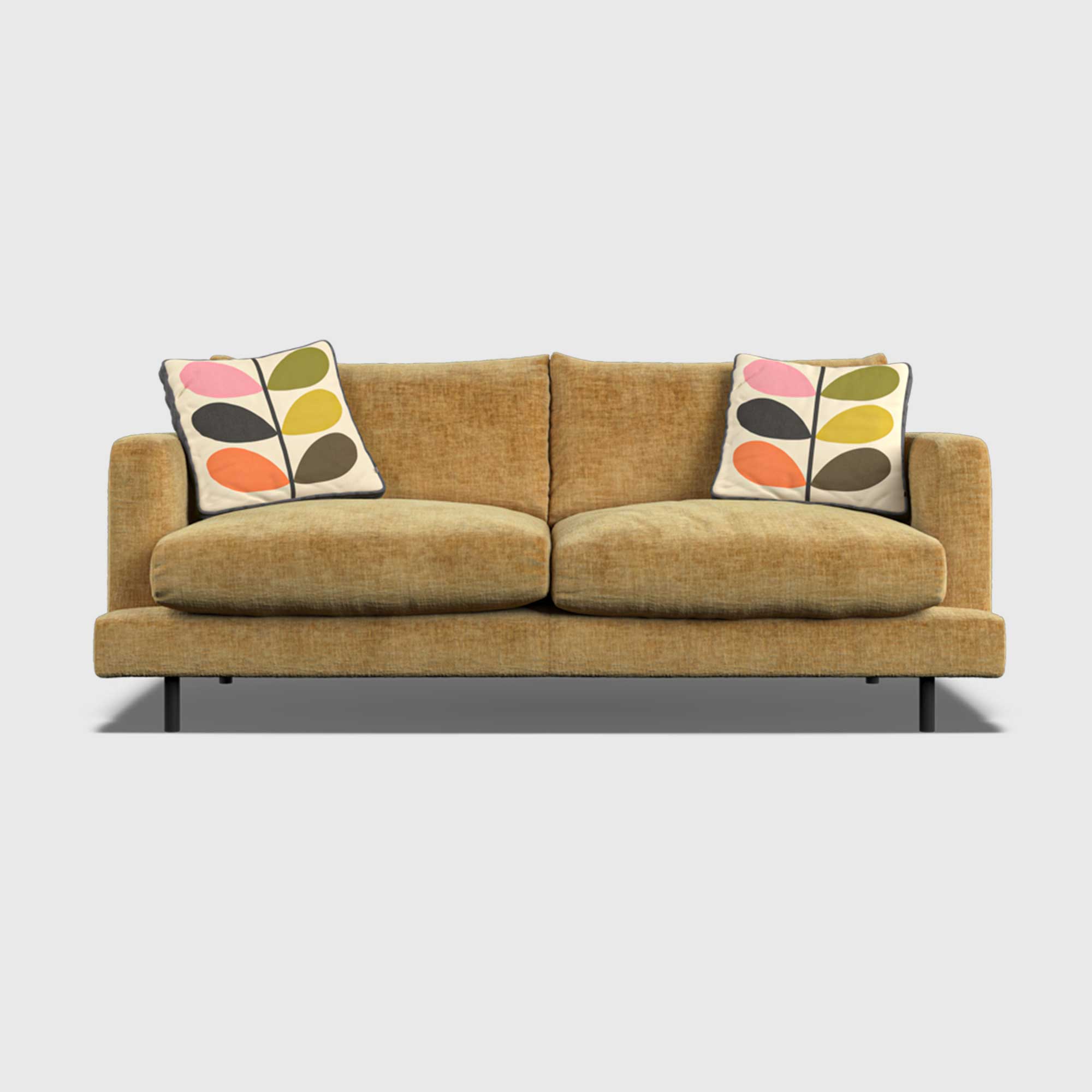 Orla Kiely Larch Small Sofa, Yellow Fabric | Barker & Stonehouse