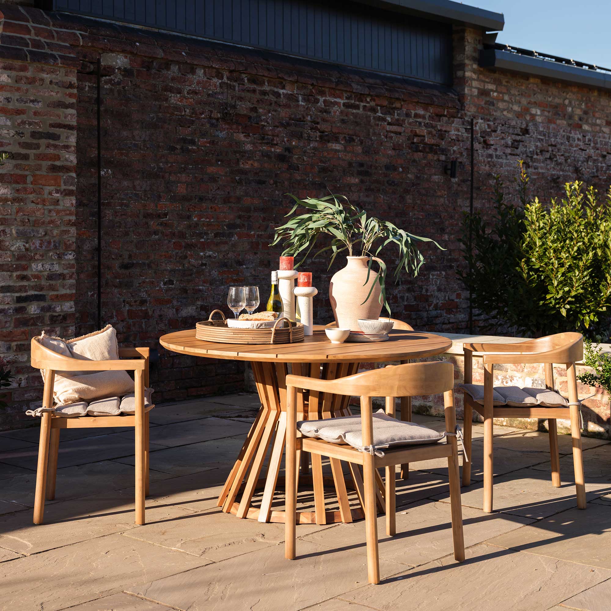 Vigo Dining Table With 4 Chairs, Neutral | Barker & Stonehouse