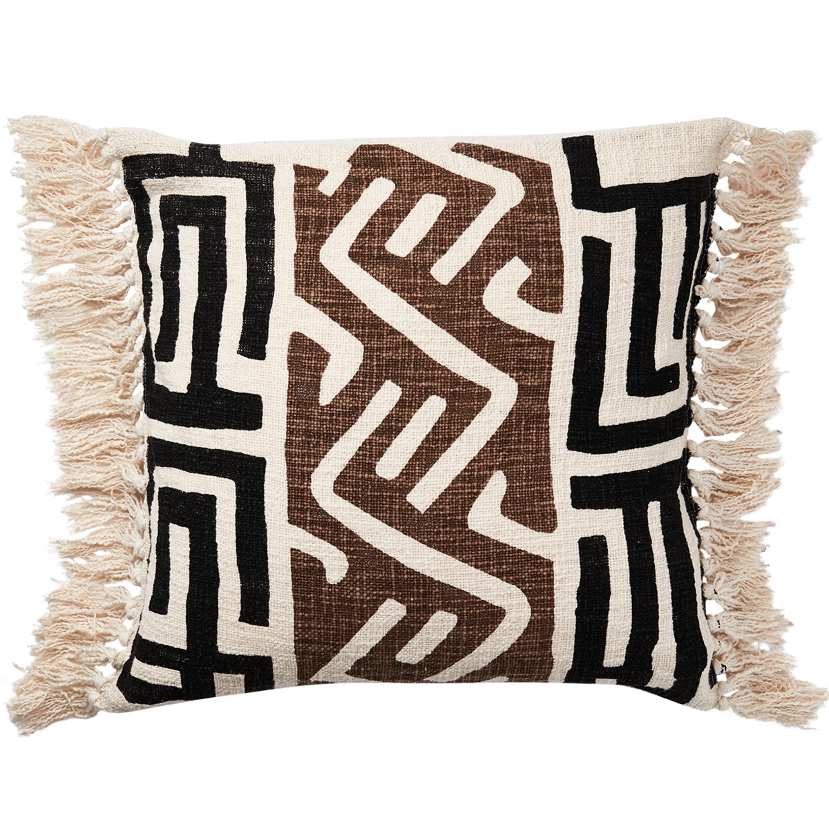 Natural Aztec Cushion, Square, Neutral Fabric | Barker & Stonehouse