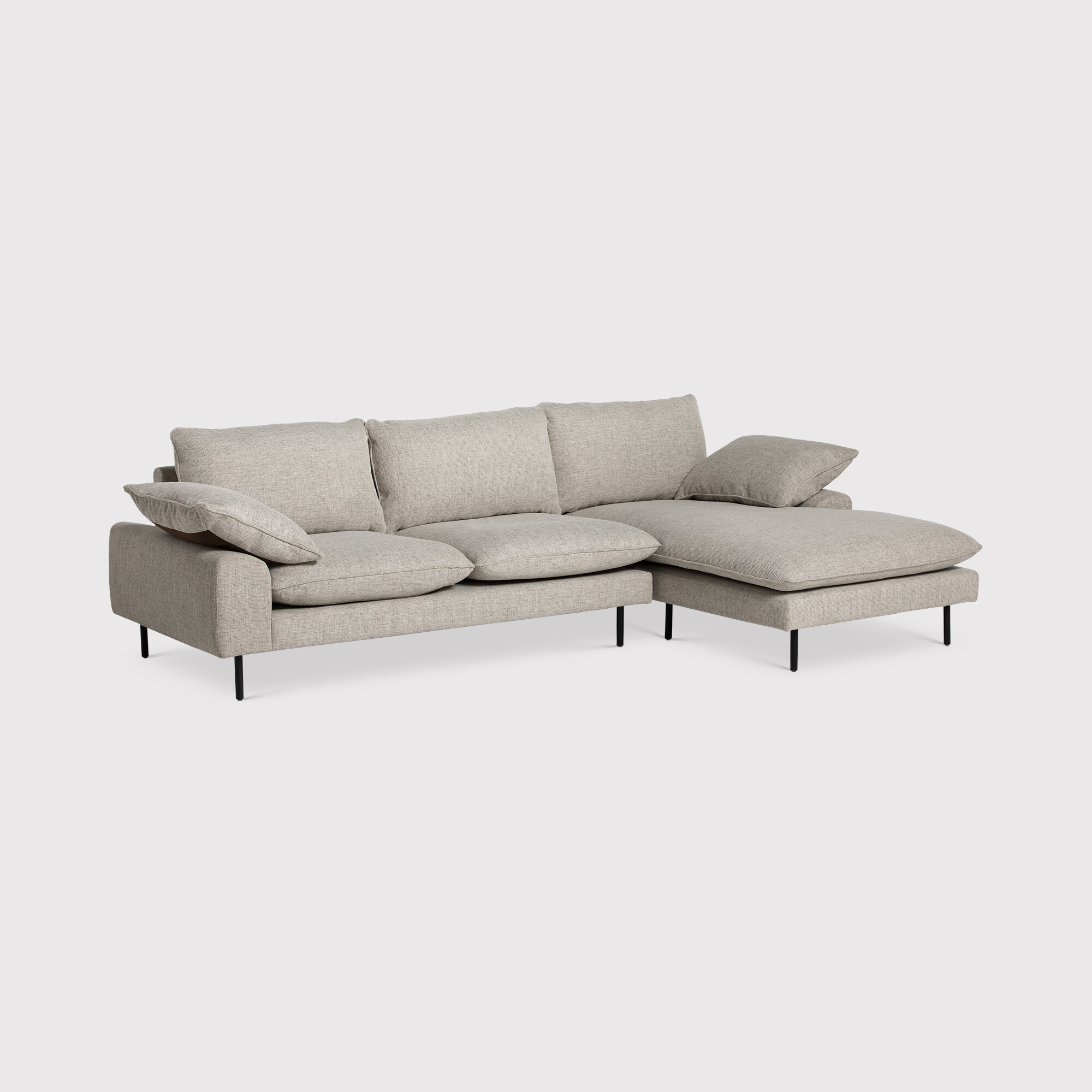 Titan Right Hand Facing Chaise Sofa, Neutral Fabric | Barker & Stonehouse