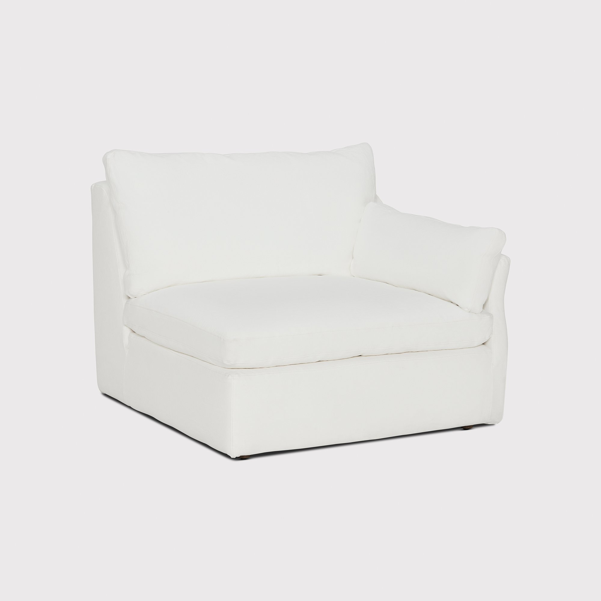 Timothy Oulton Oasis Sectional Corner Right Modular Sofa, White Fabric | Barker & Stonehouse