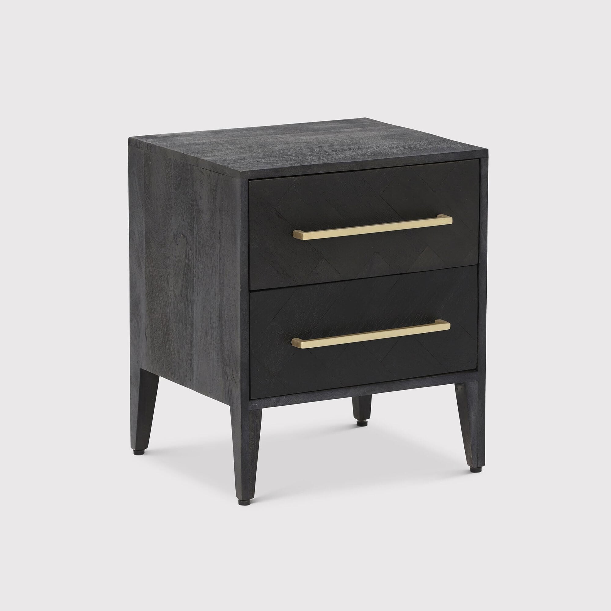 View Onyx 2 drawer bedside table in black wood View Onyx 2 drawer bedside table in black wood