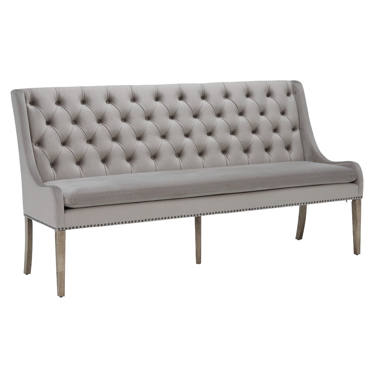 Ophelia Buttoned Back Bench 200cm, Black | Barker & Stonehouse