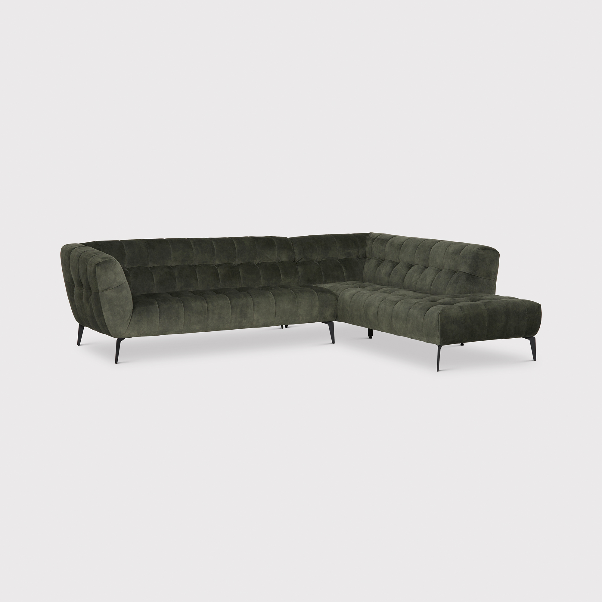 Photo of Azalea corner group chaise right corner sofa in green fabric