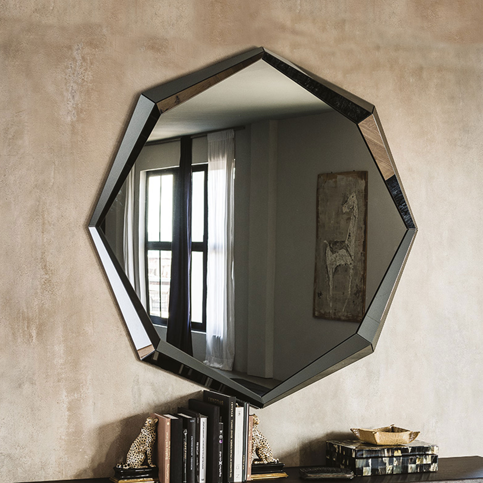 Cattelan Italia Emerald Wall Mounted Mirror 130 x 130cm, Round, Silver | Barker & Stonehouse