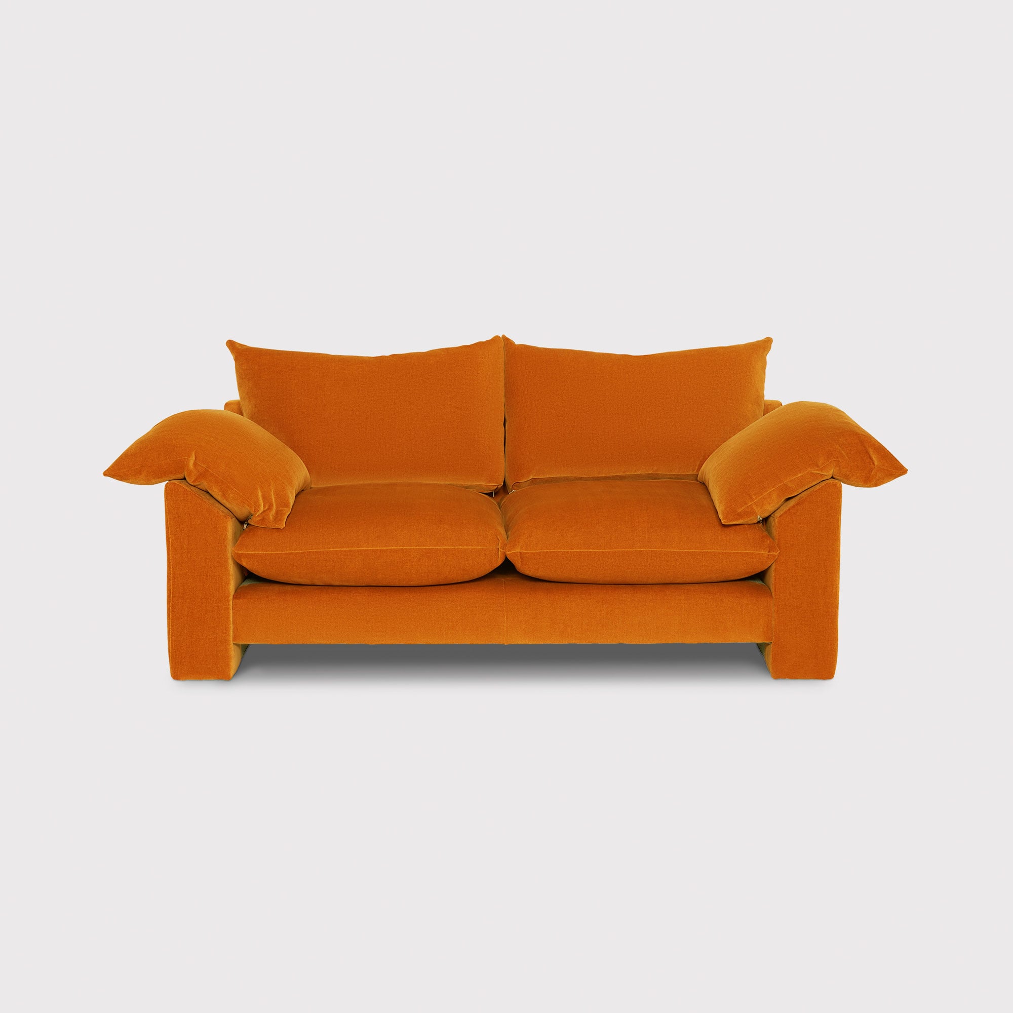 Hoxton Chenille Fabric Small 2 Seater Sofa, Dusk Marmalade Orange