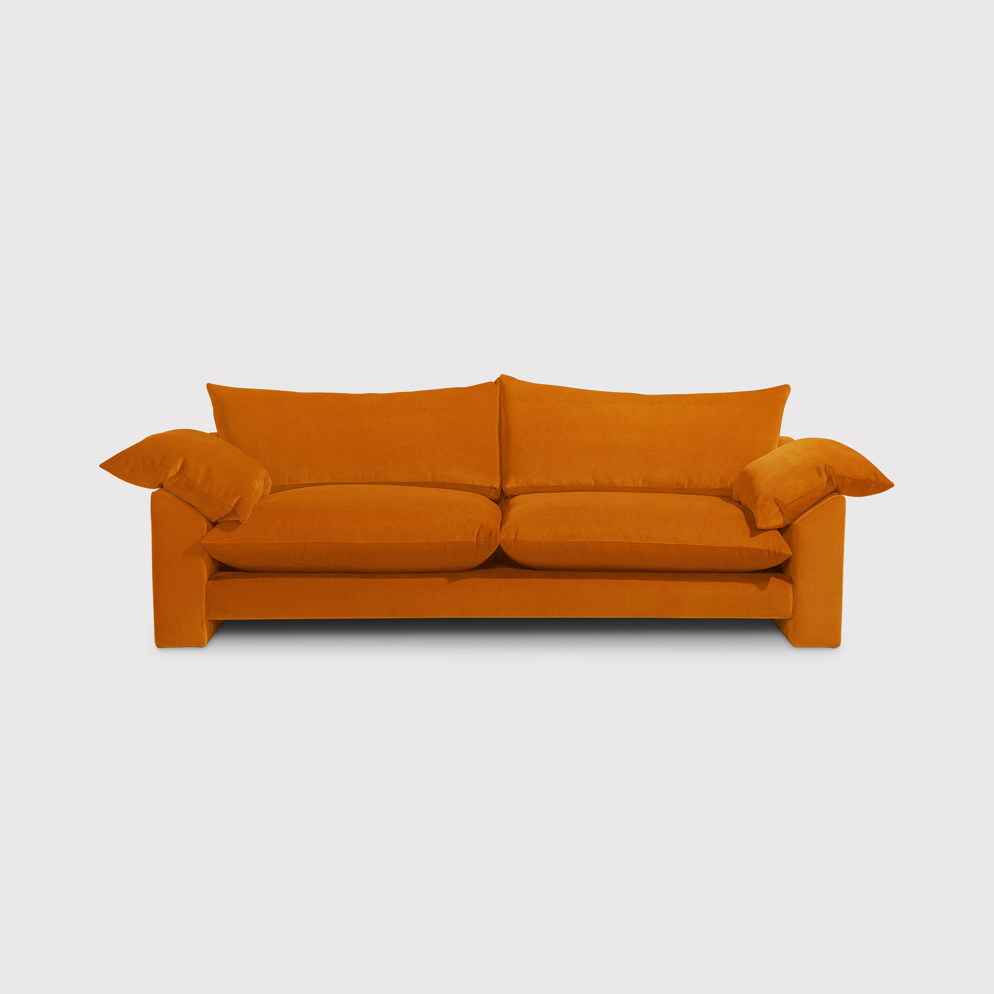 Hoxton Chenille Fabric Extra Large 4 Seater Sofa, Dusk Marmalade Orange