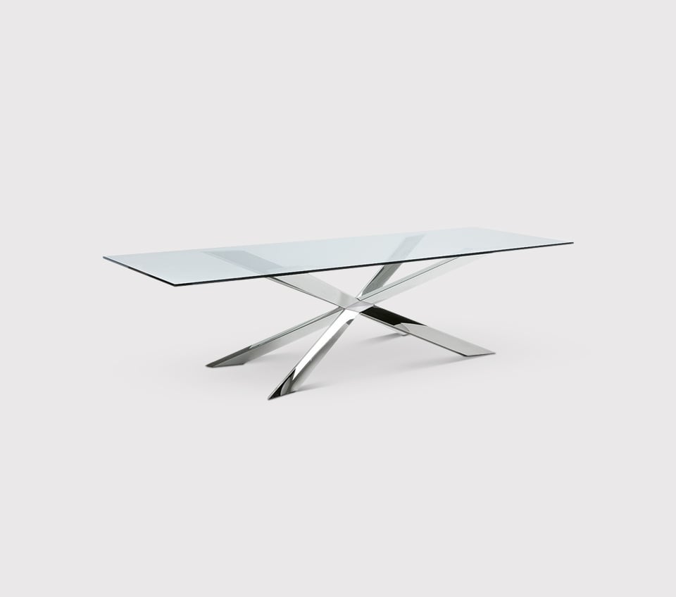 Cattelan Italia Spyder Table 300x120xH75cm, Silver | Barker & Stonehouse