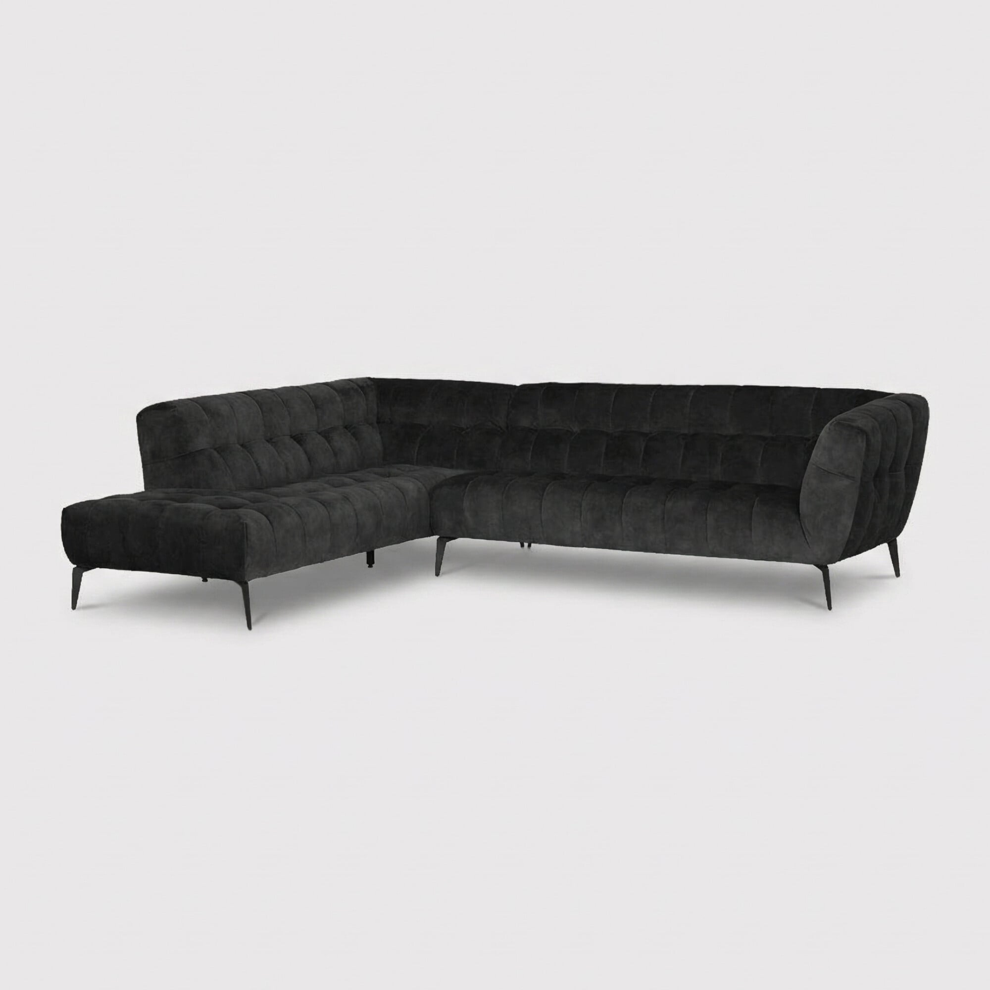 Azalea corner group chaise left sofa in black
