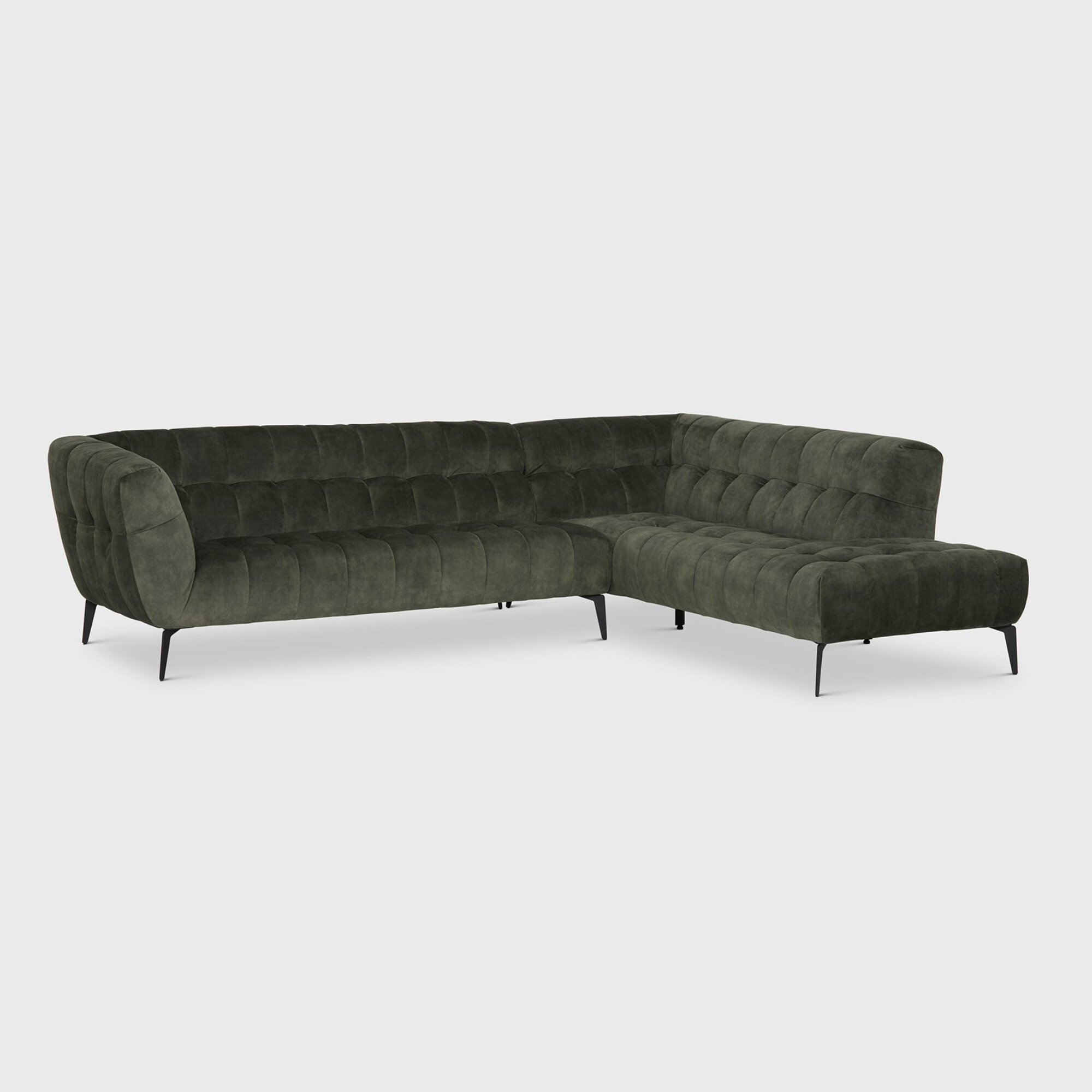 View Azalea corner group chaise right corner sofa in green fabric View Azalea corner group chaise right corner sofa in green fabric