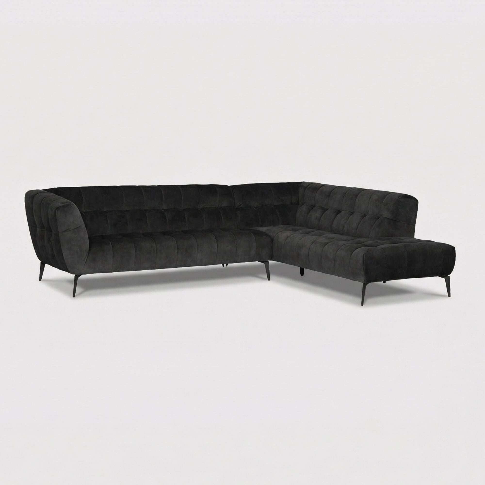 Azalea corner group chaise right sofa in black