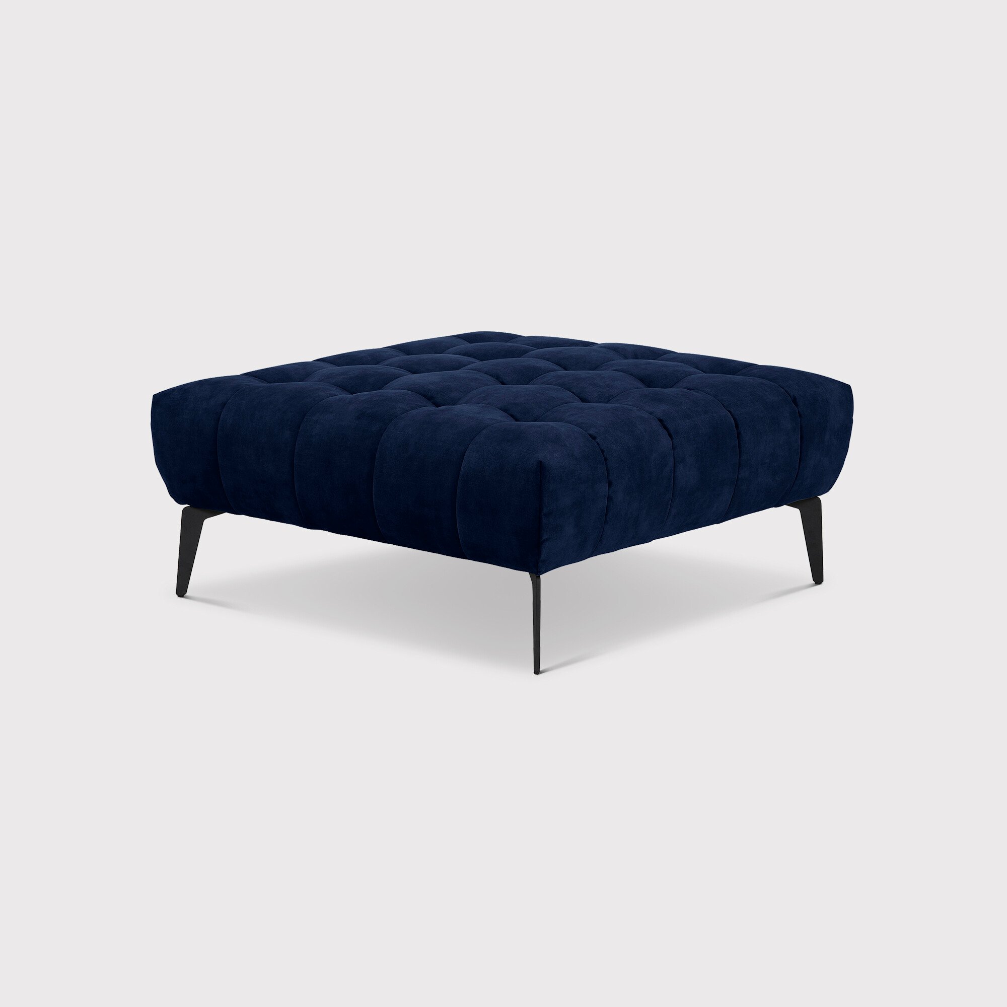 Azalea Footstool 39x92x92cm, Blue Fabric | Barker & Stonehouse