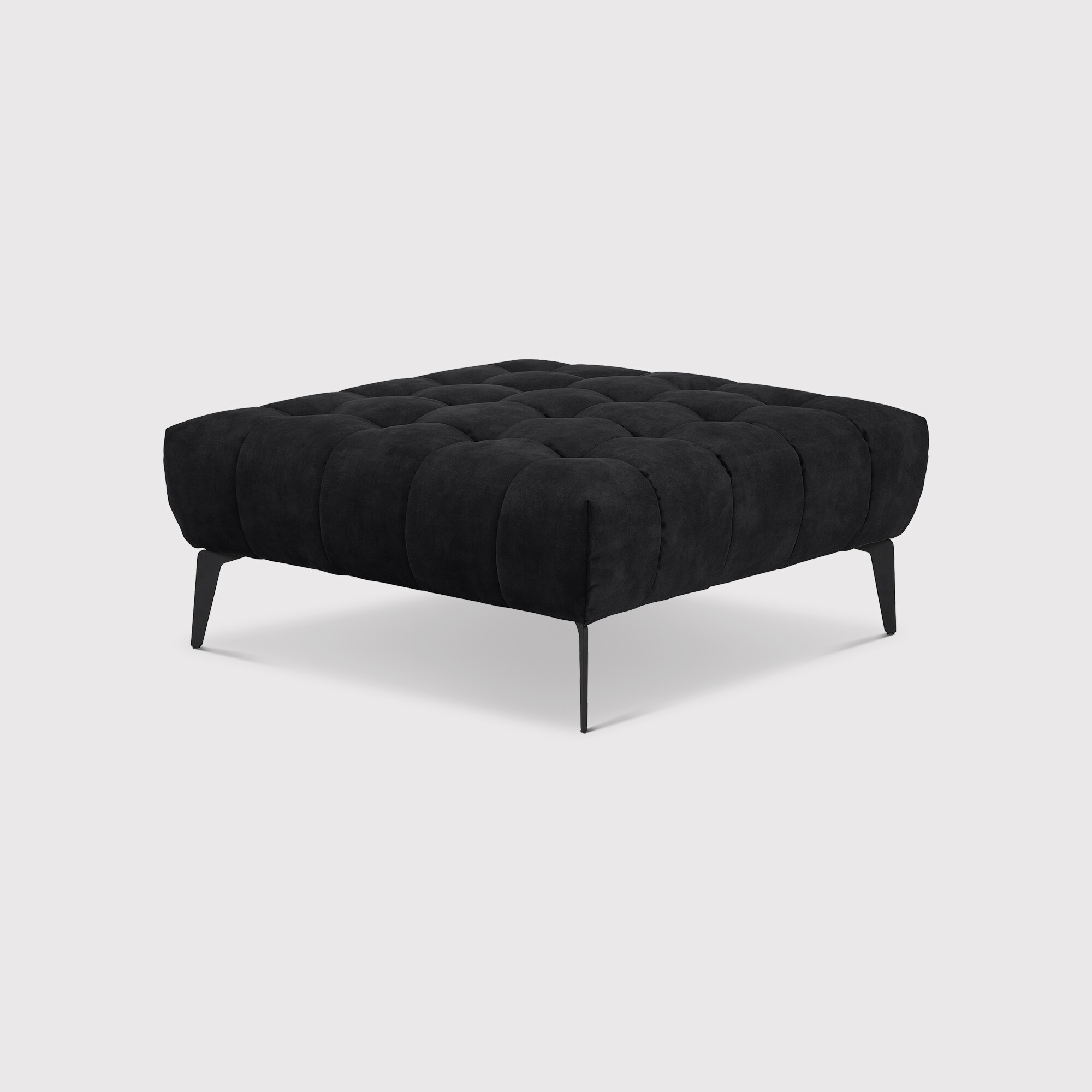 Azalea Footstool 39x92x92cm, Black Fabric | Barker & Stonehouse