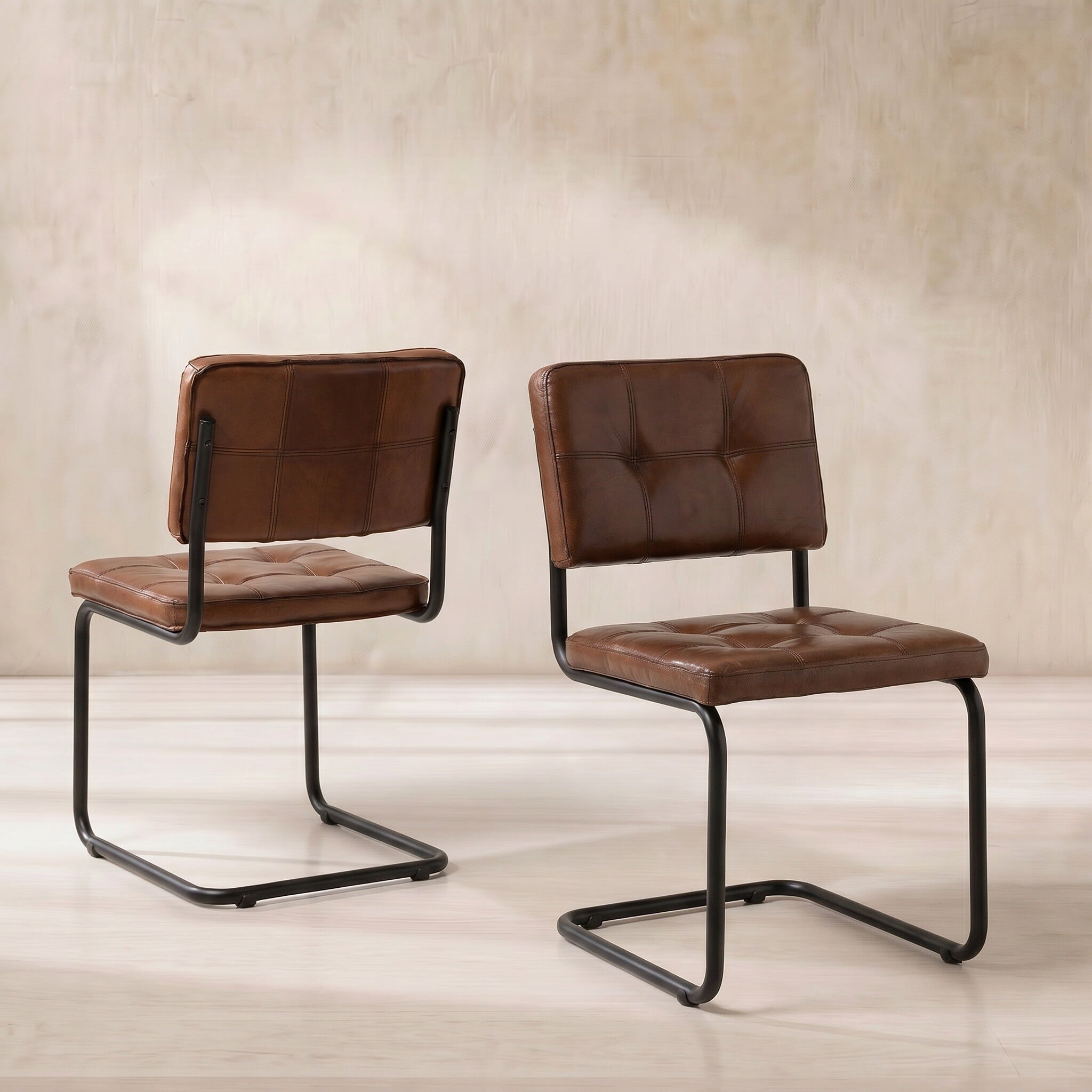 Pure furniture byron dining chair in brown leather