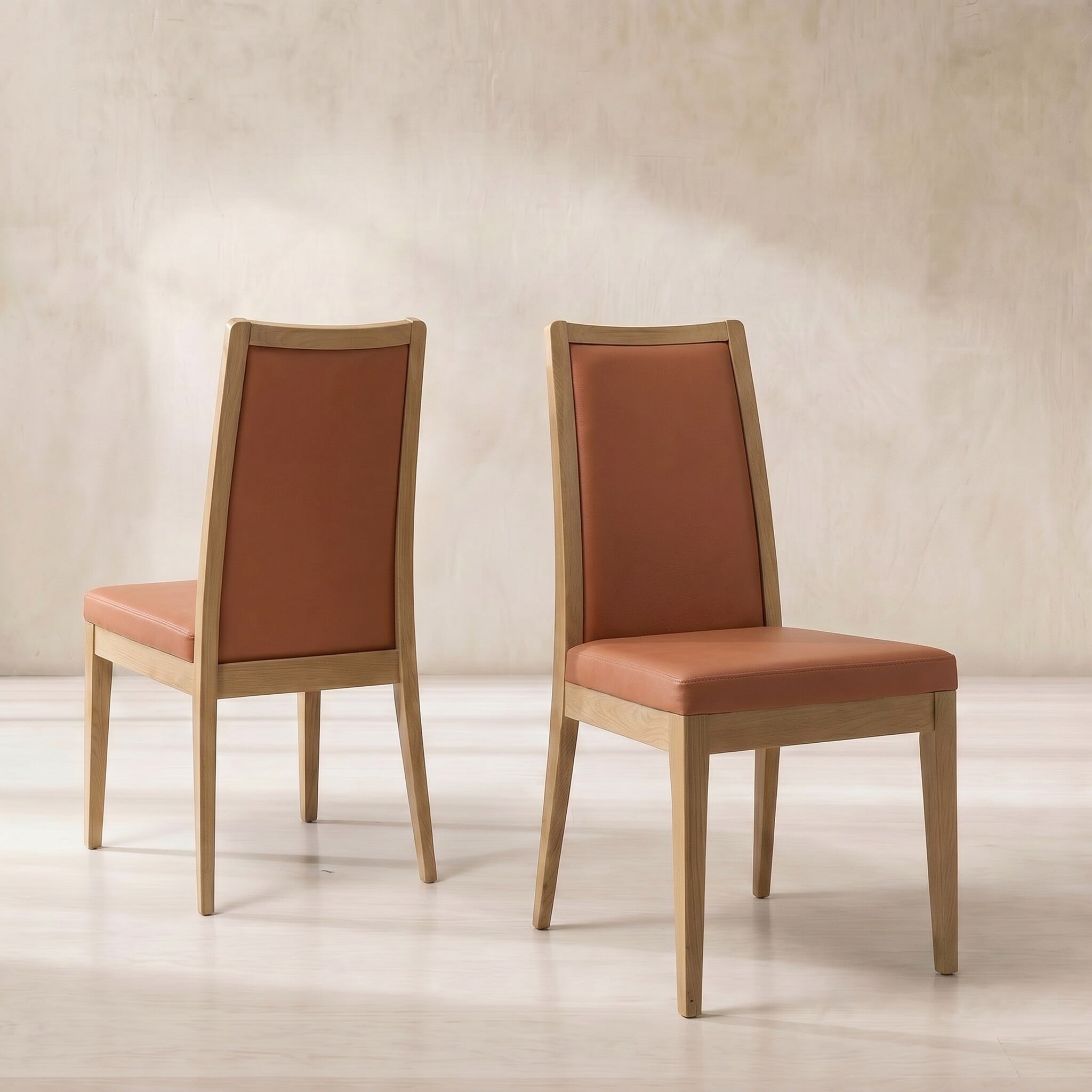 Ercol romana padded back dining chair leather