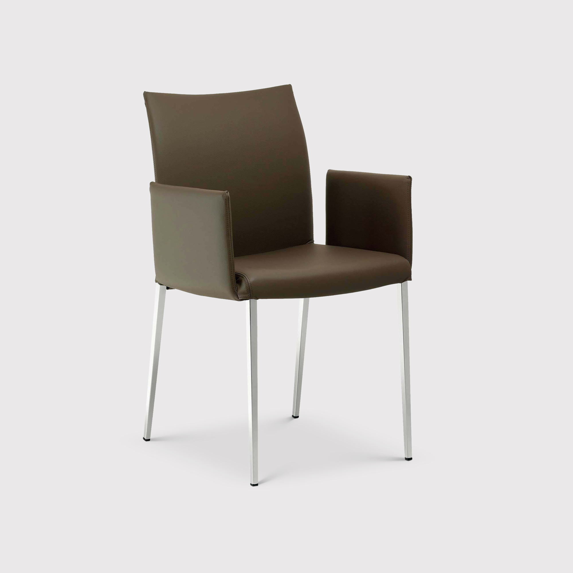 Cattelan Italia Anna Dining Chair With Arms, Brown | Barker & Stonehouse