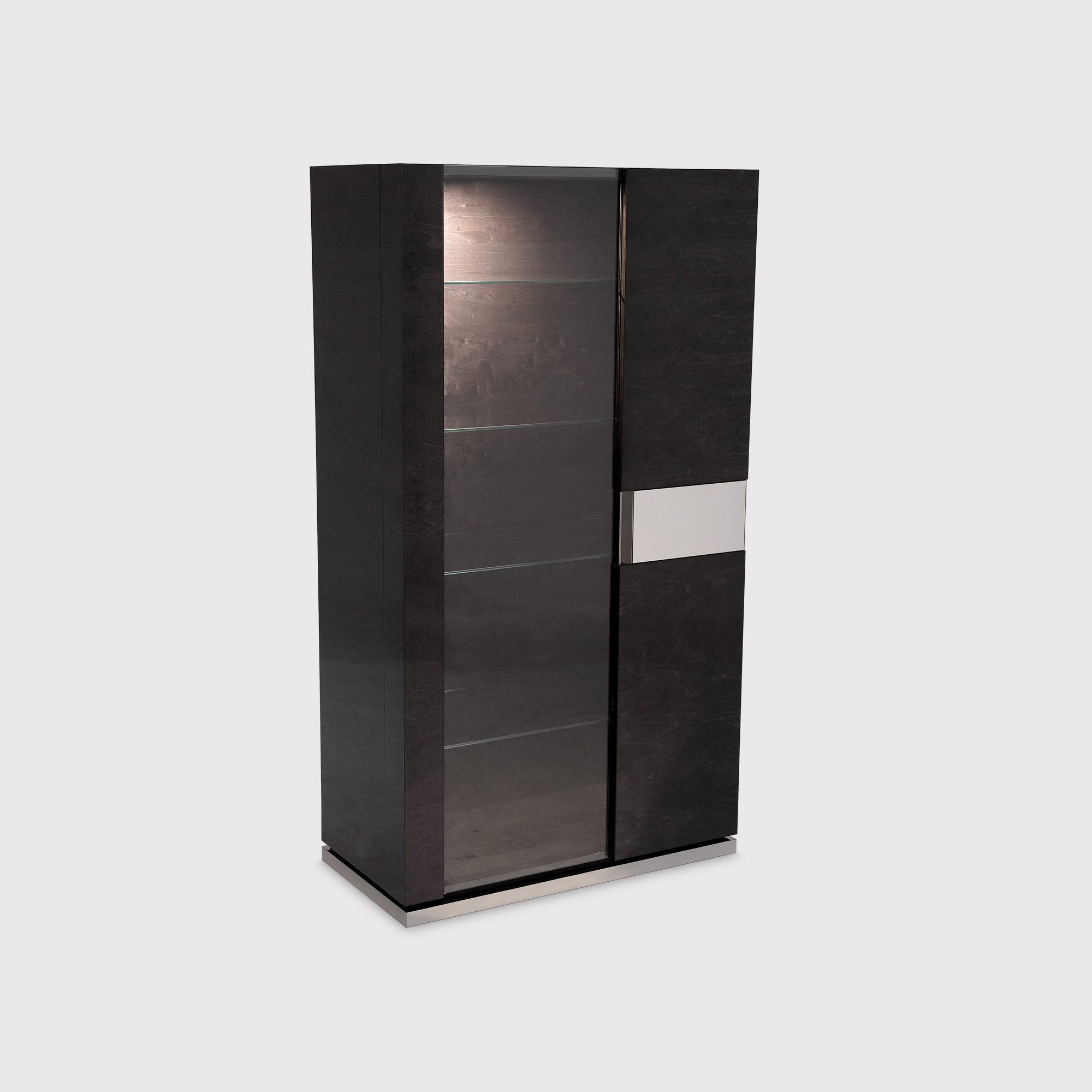 Carvelle 2 Door Cabinet, Black Gloss | Barker & Stonehouse