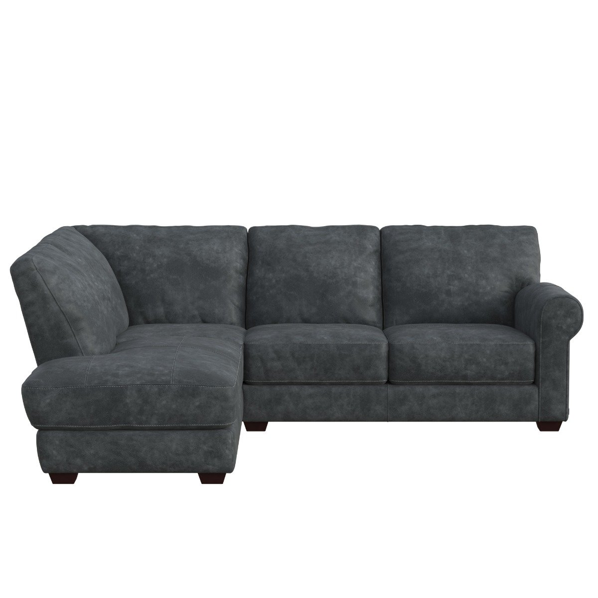 Houston Medium Corner Sofa Chaise Left, Grey Leather | Barker & Stonehouse
