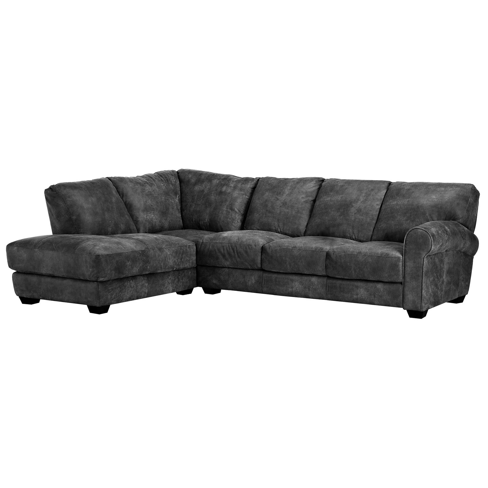 Houston Large Corner Sofa Chaise Left, Grey Leather | Barker & Stonehouse