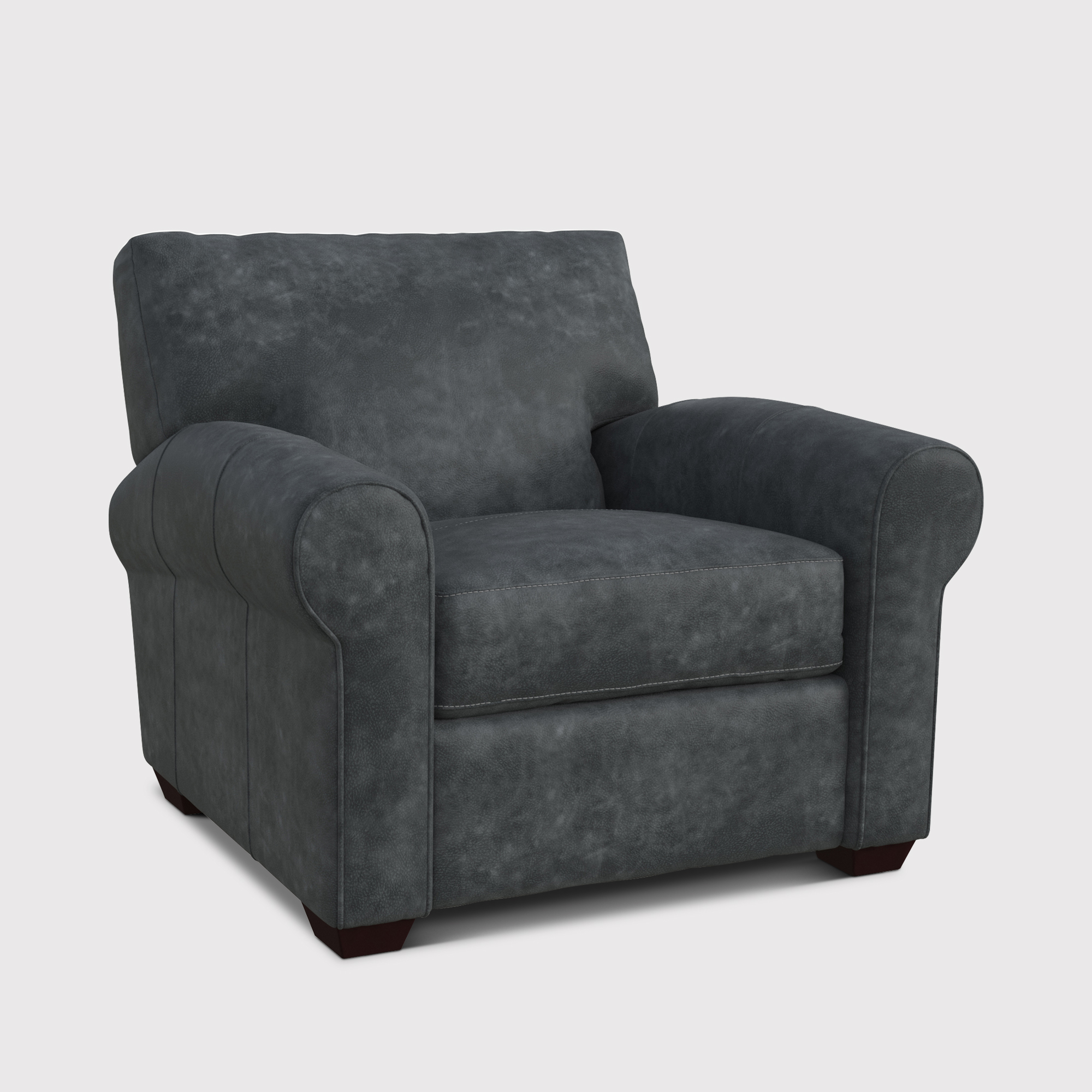 Houston Pushback Recliner Chair, Grey Leather | Barker & Stonehouse