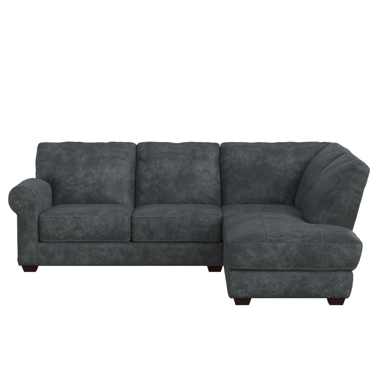 Houston Medium Corner Sofa Chaise Right, Grey Leather | Barker & Stonehouse