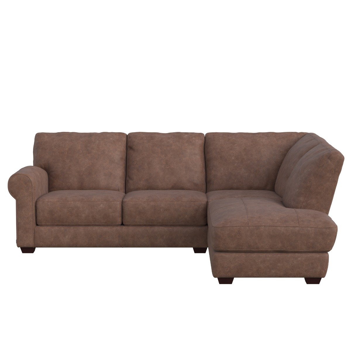 Houston Medium Corner Sofa Chaise Right, Brown Leather | Barker & Stonehouse