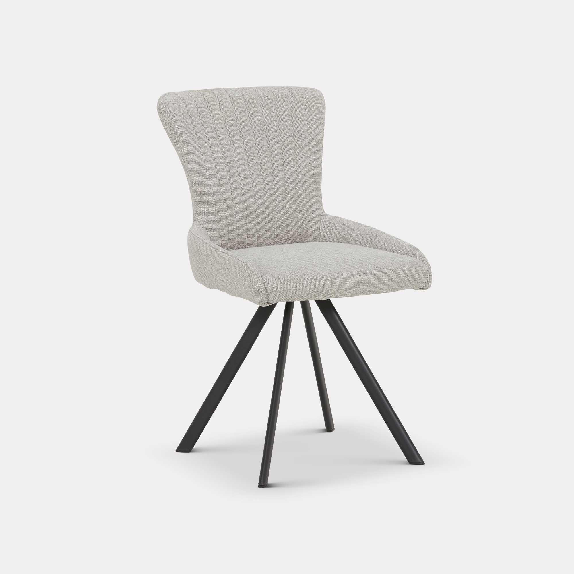 Electra Light Grey Fabric Swivel Dining Chair, Light Grey Barker