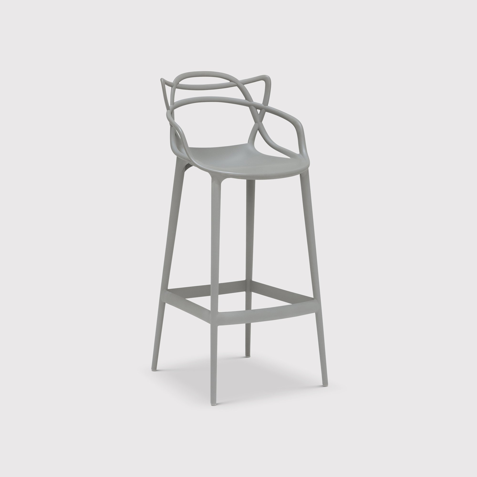 Kartell Masters High Dining Stool Height 75cm, Grey | Barker & Stonehouse