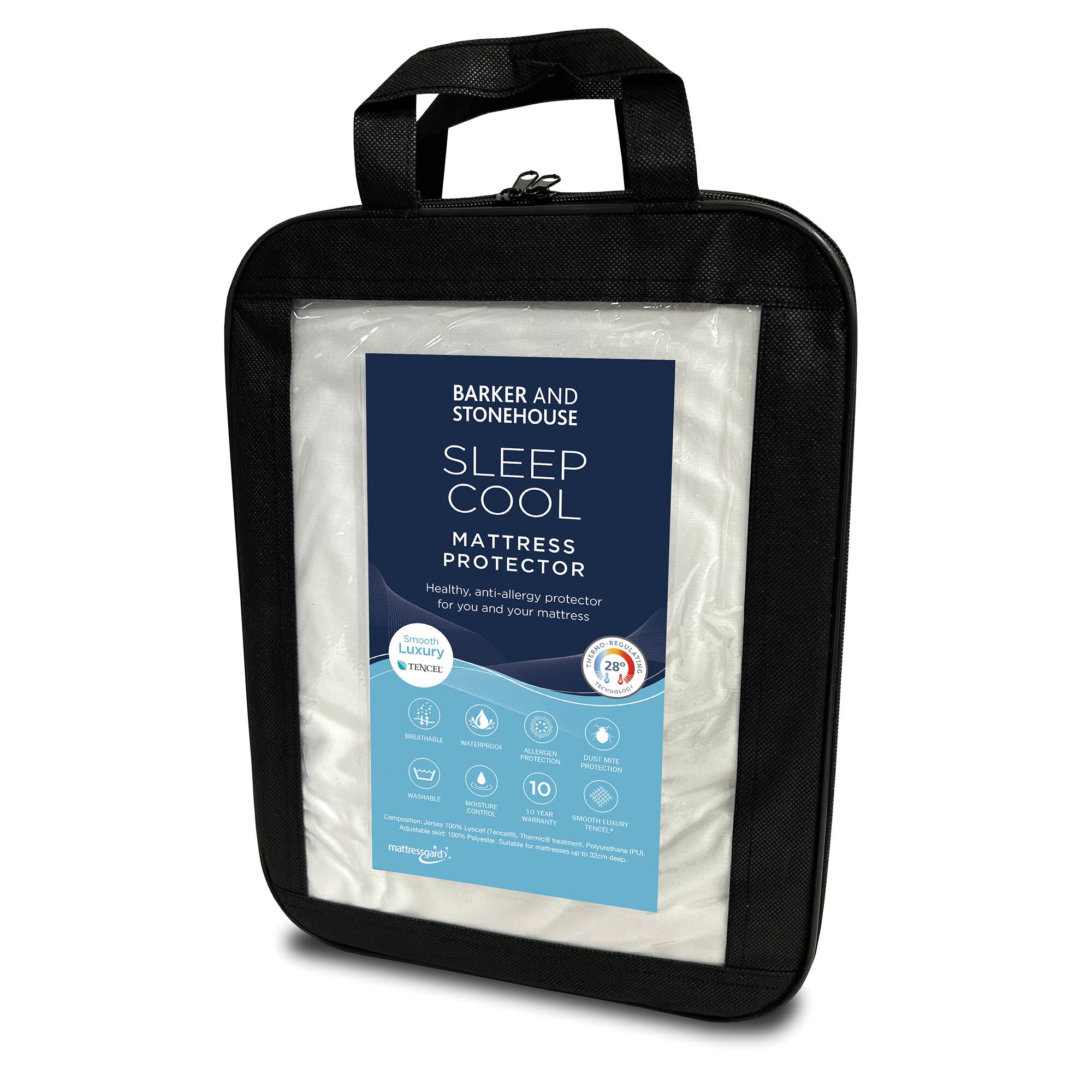 View Tencel mattress protector double in white View Tencel mattress protector double in white