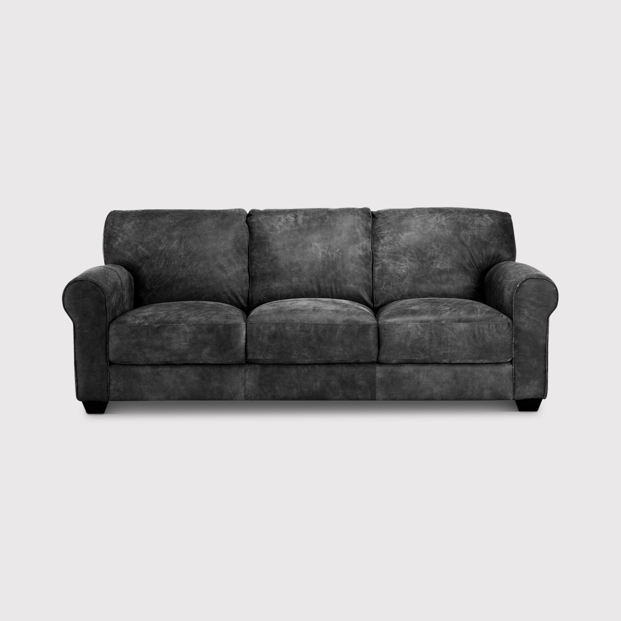 Houston Leather 3 Seater Sofa, Wyatt Marrone Brown 342009 Full Barker