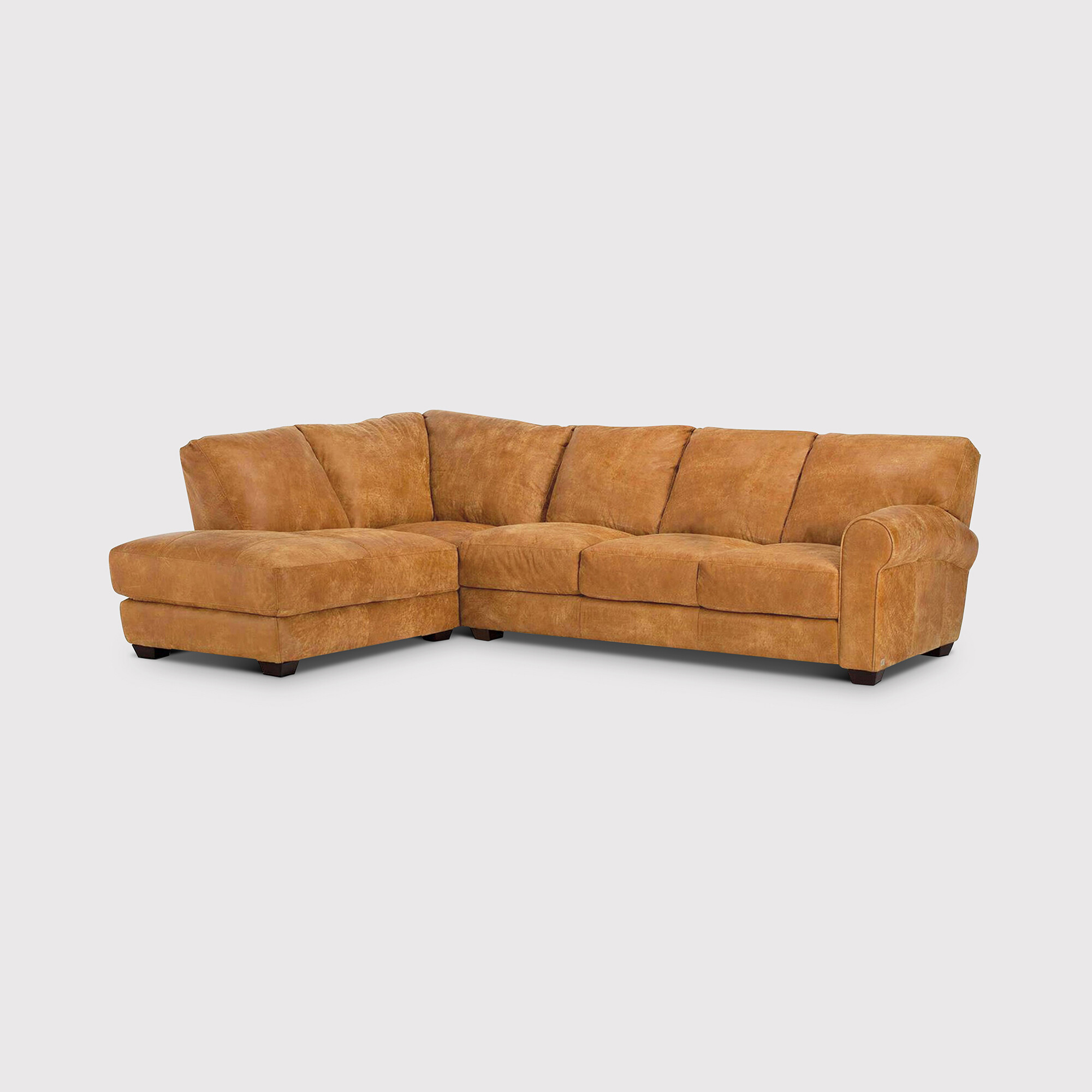 Houston Large Corner Lhf Chaise Corner Sofa, Brown Leather | Barker & Stonehouse
