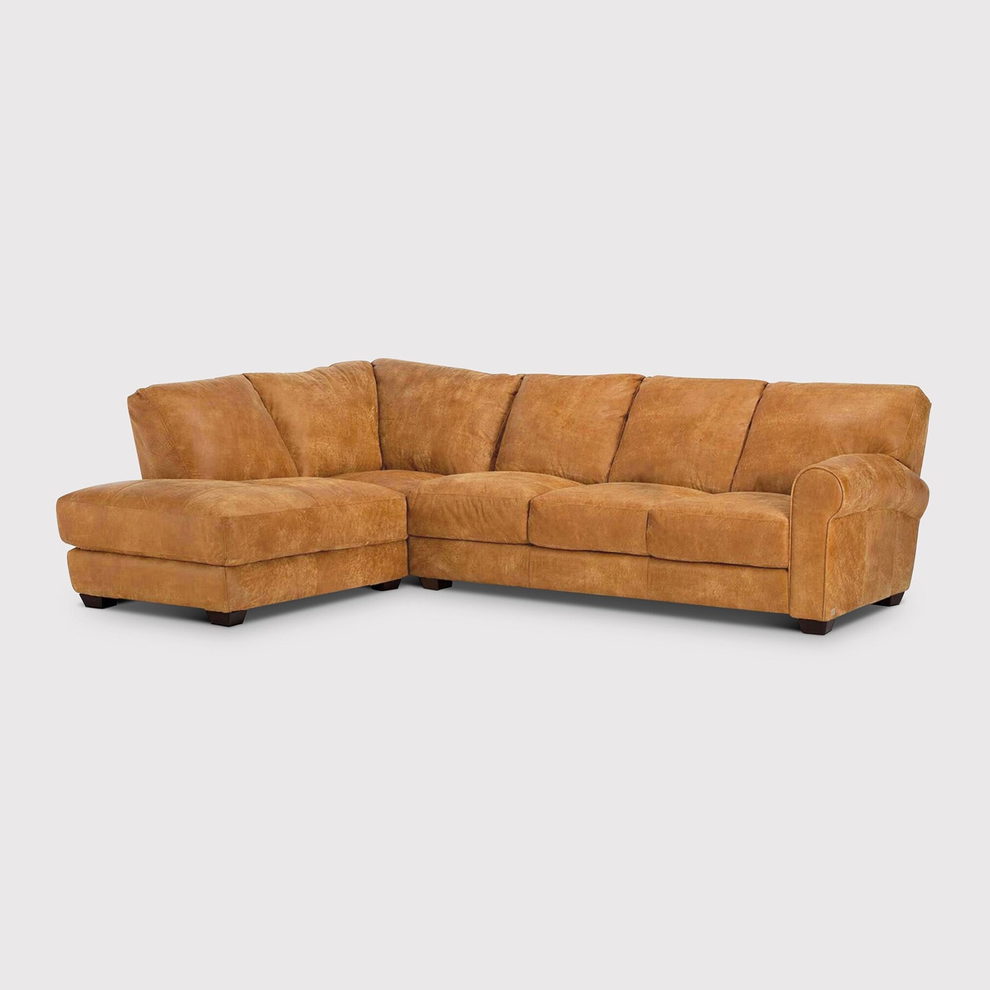 View Houston large corner lhf chaise corner sofa in brown leather View Houston large corner lhf chaise corner sofa in brown leather