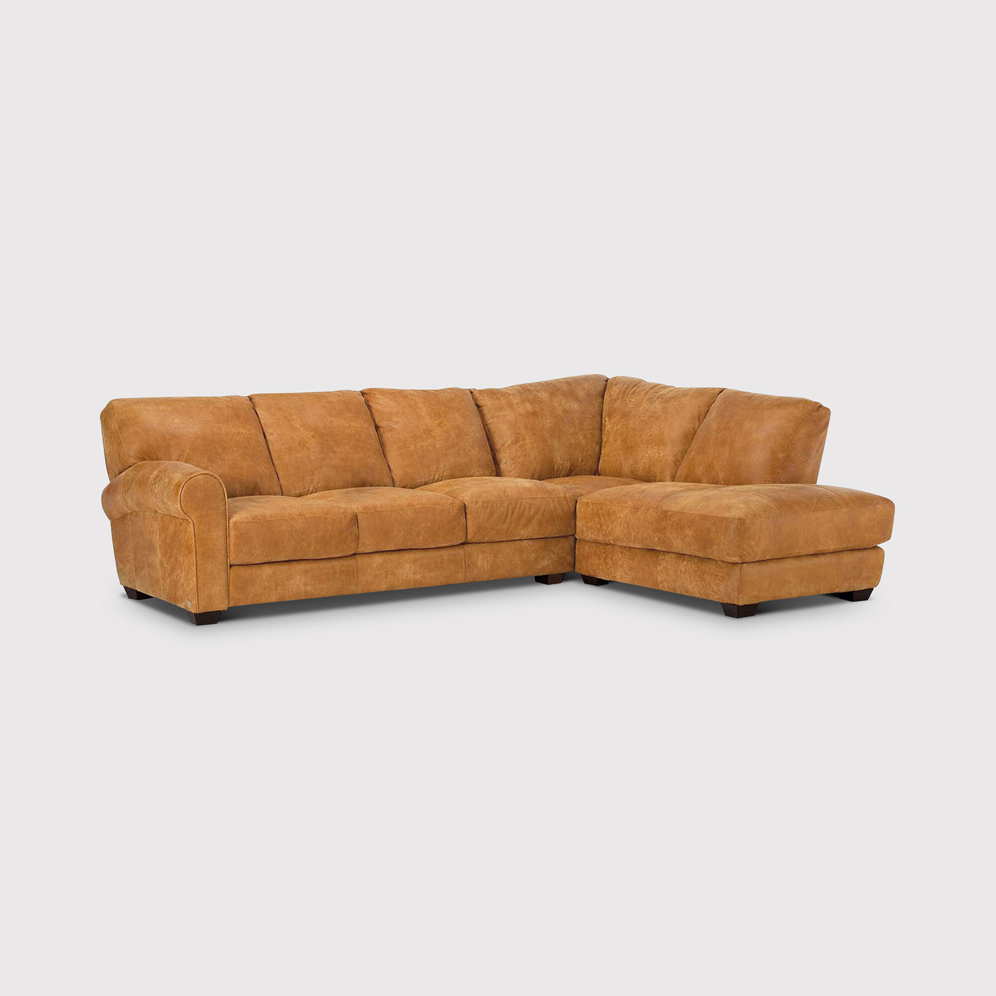 Houston Large Corner Rhf Chaise Corner Sofa, Brown Leather | Barker & Stonehouse