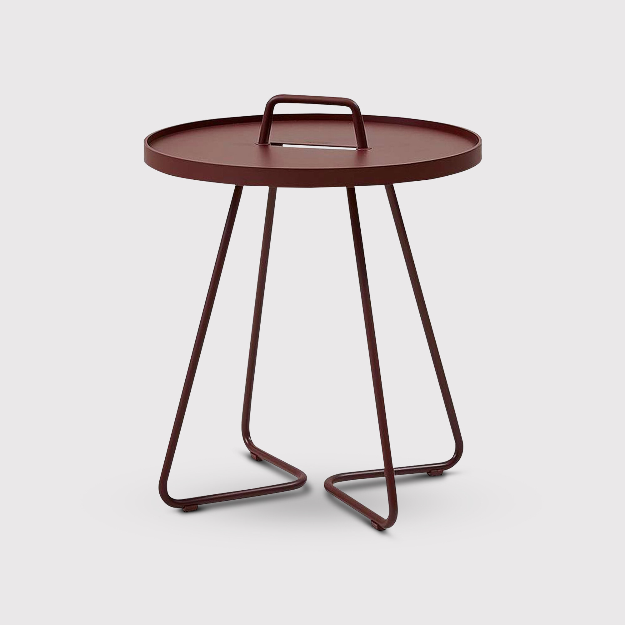 Cane Line On The Move Small Side Table, Round, Red Metal | Barker & Stonehouse thumbnail