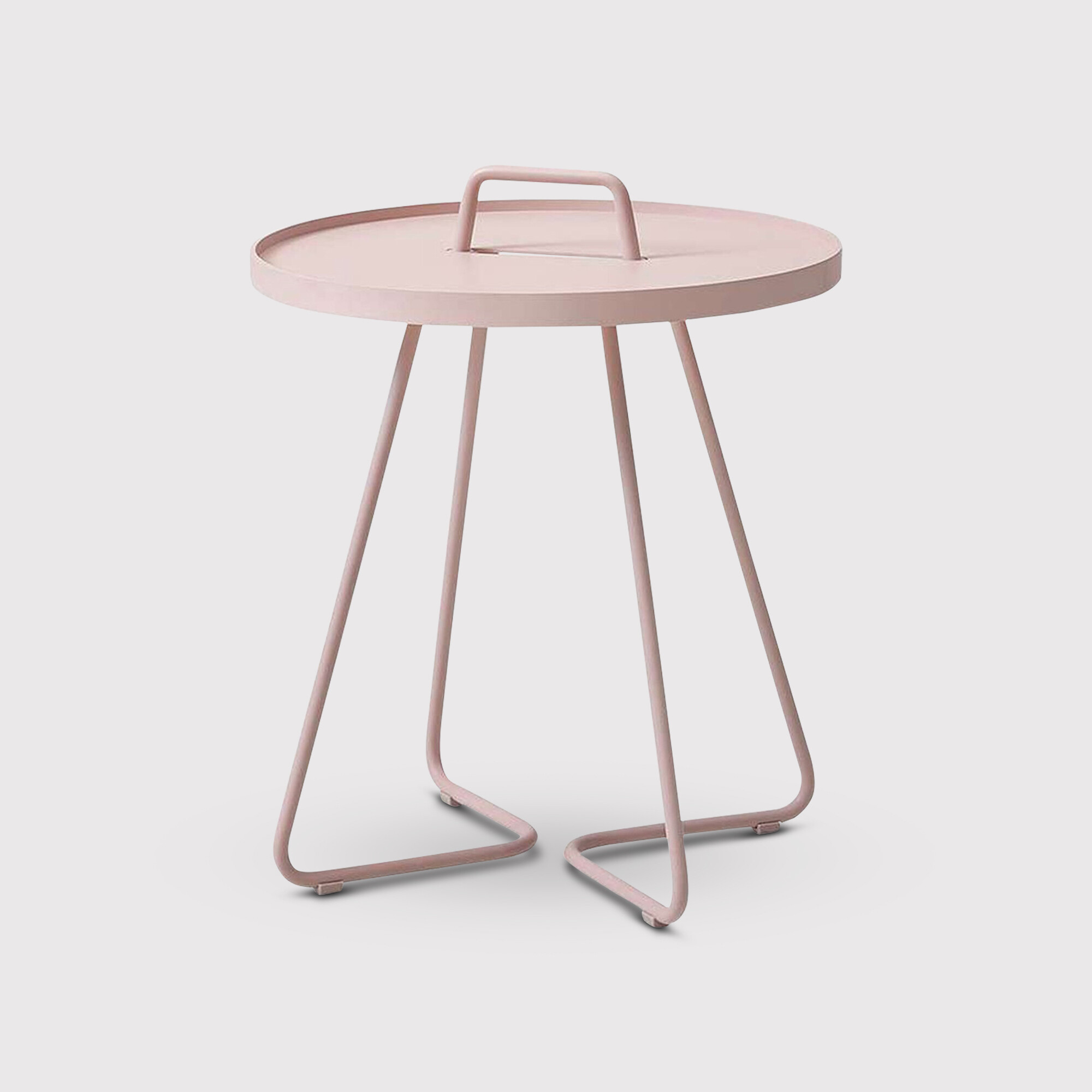 Cane Line On The Move Small Side Table, Round, Pink Metal | Barker & Stonehouse thumbnail