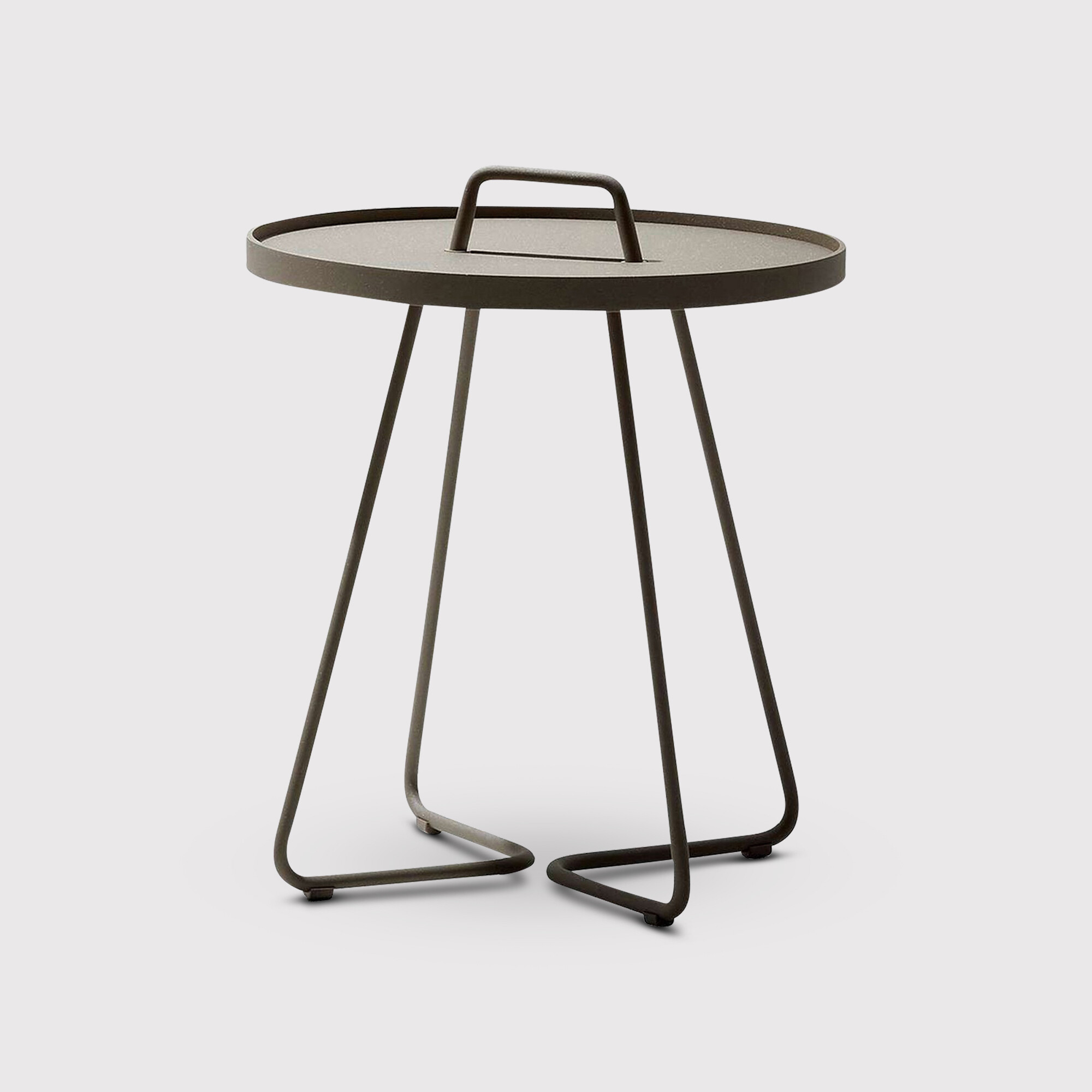 Cane Line On The Move Large Side Table, Round, Brown Metal | Barker & Stonehouse thumbnail