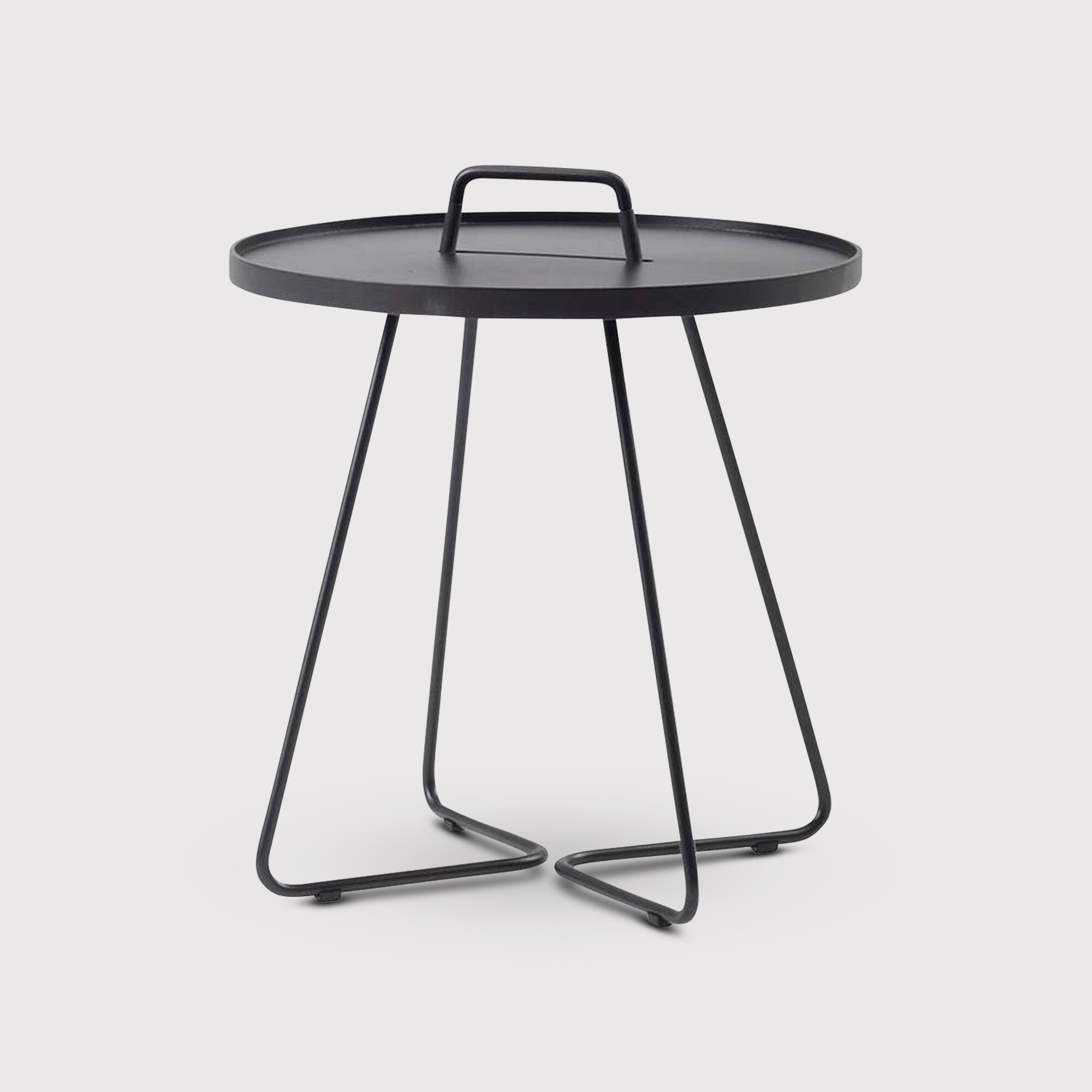 Cane Line On The Move Small Side Table, Round, Black Metal | Barker & Stonehouse thumbnail