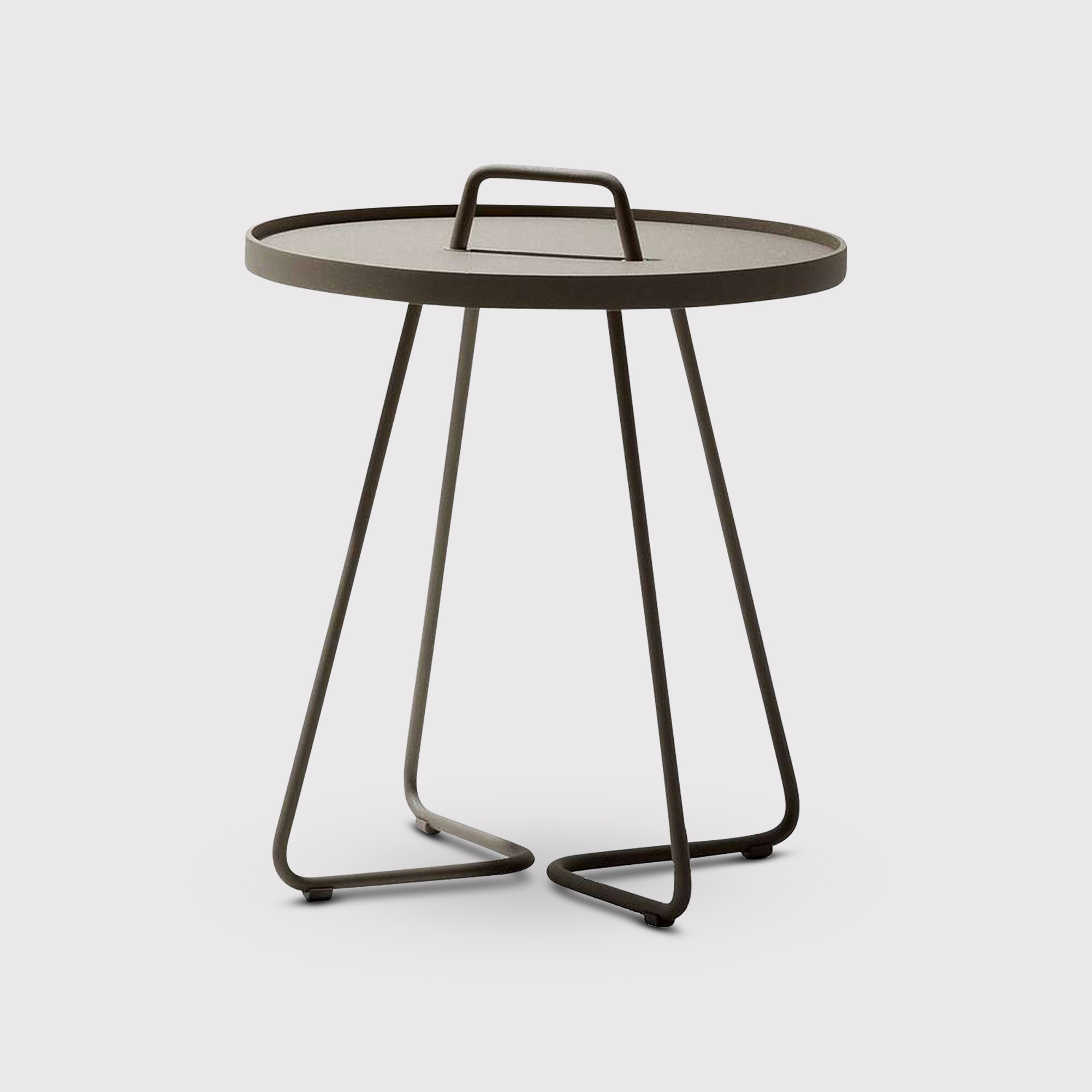 Cane Line On The Move Small Side Table, Round, Brown Metal | Barker & Stonehouse thumbnail