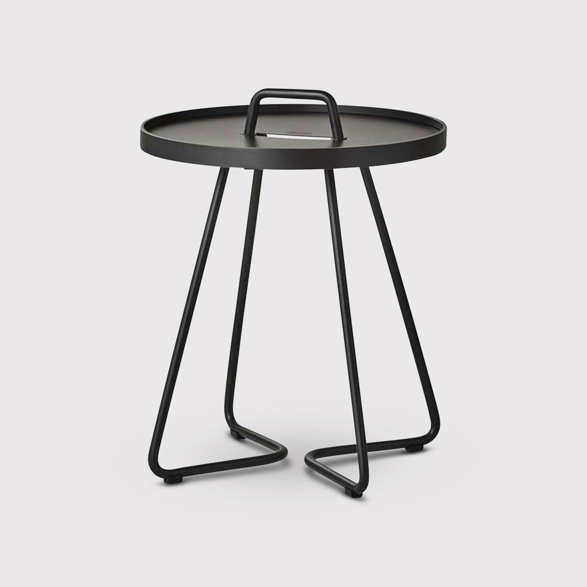 Cane Line On The Move Extra Small Side Table, Round, Black Metal | Barker & Stonehouse thumbnail