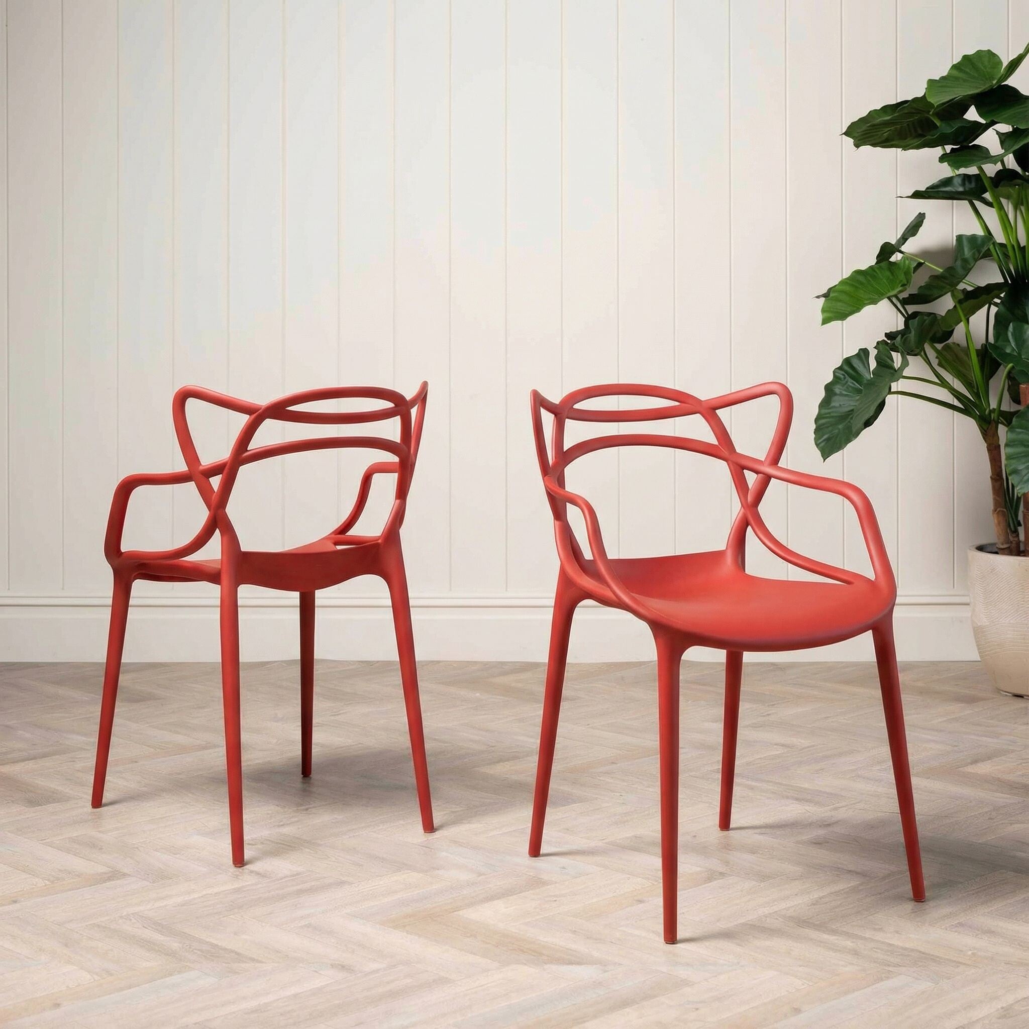 Kartell masters dining chair in red plastic
