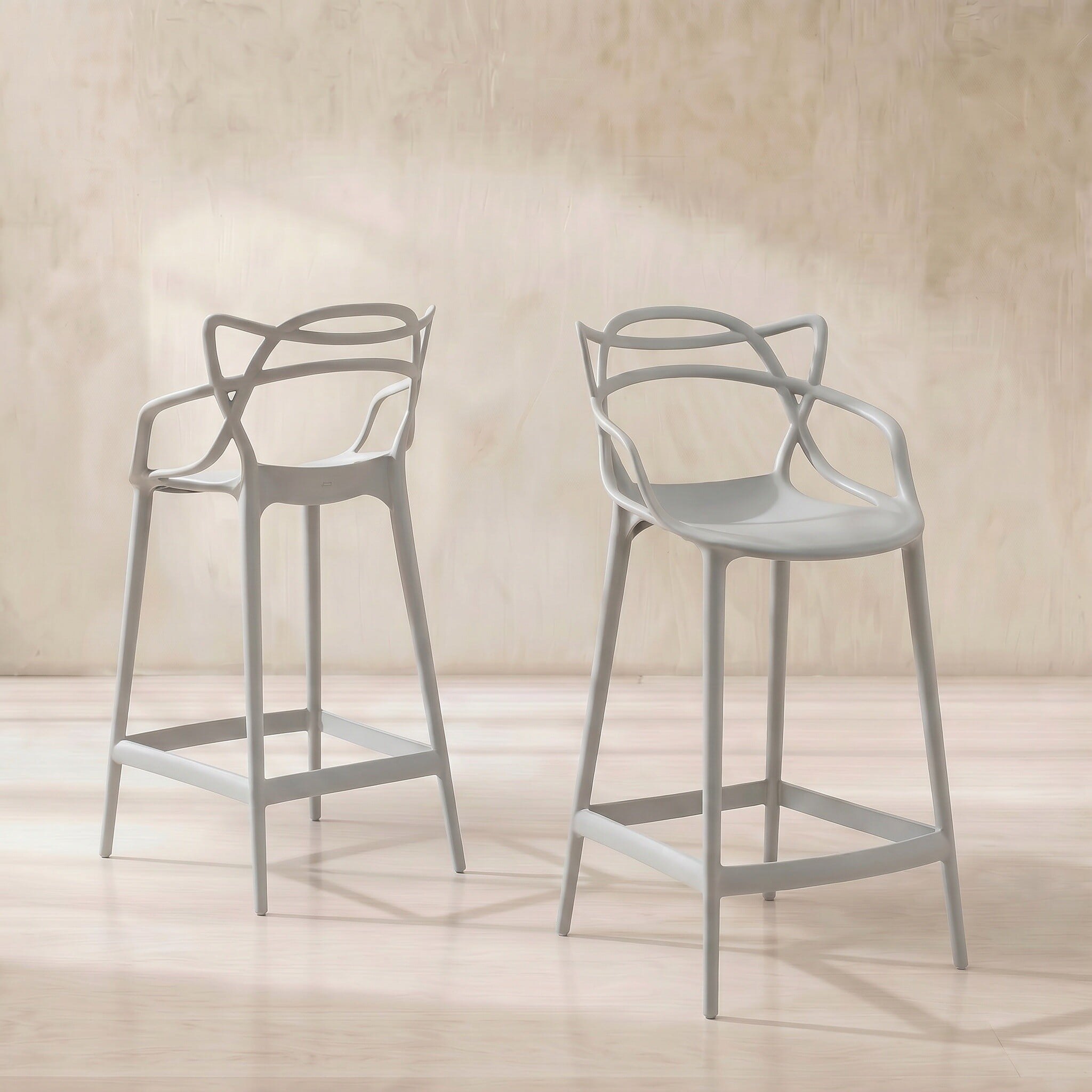 Kartell masters low dining stool 65cm in grey plastic