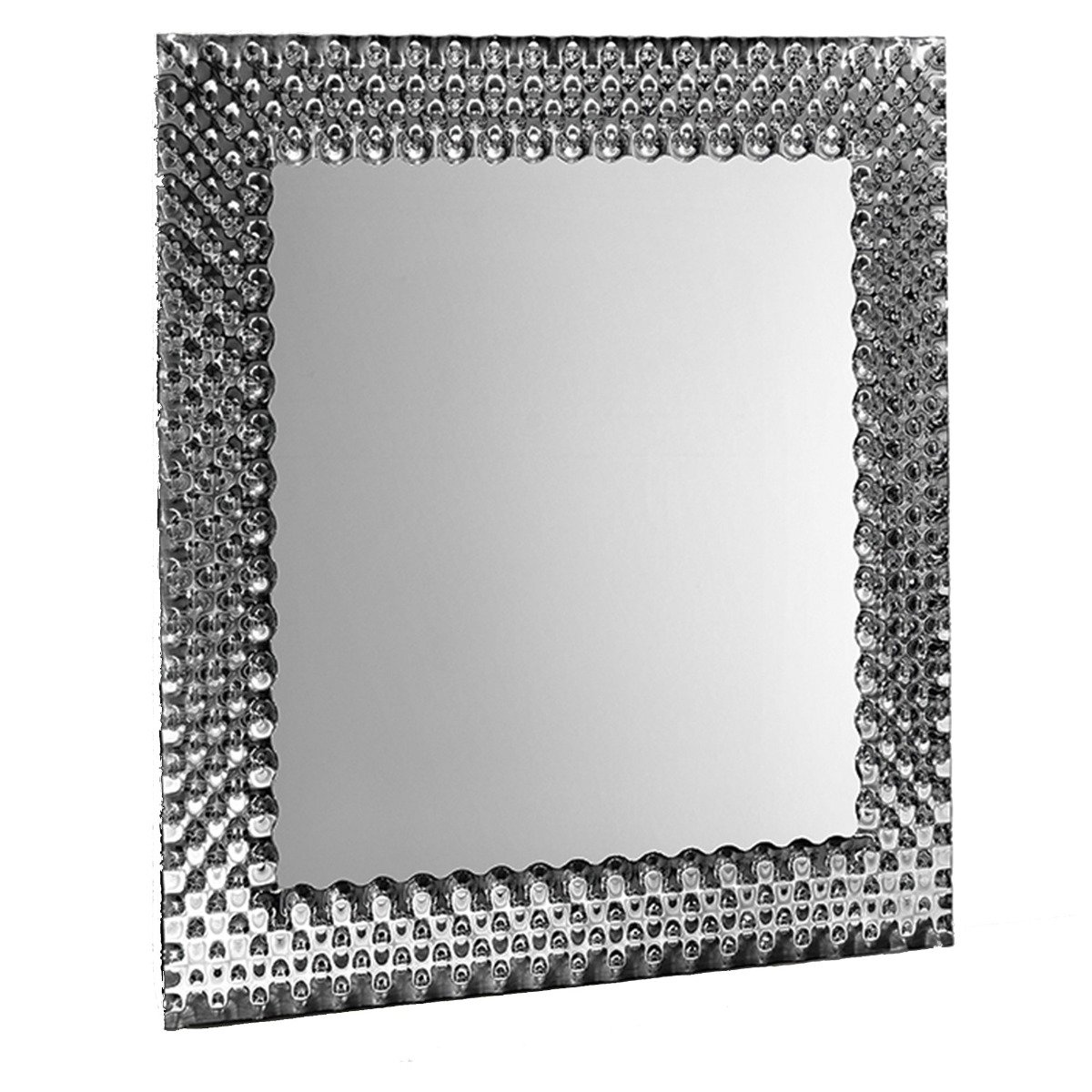 Fiam Pop Square Mirror 206cm, Square, Silver | Barker & Stonehouse