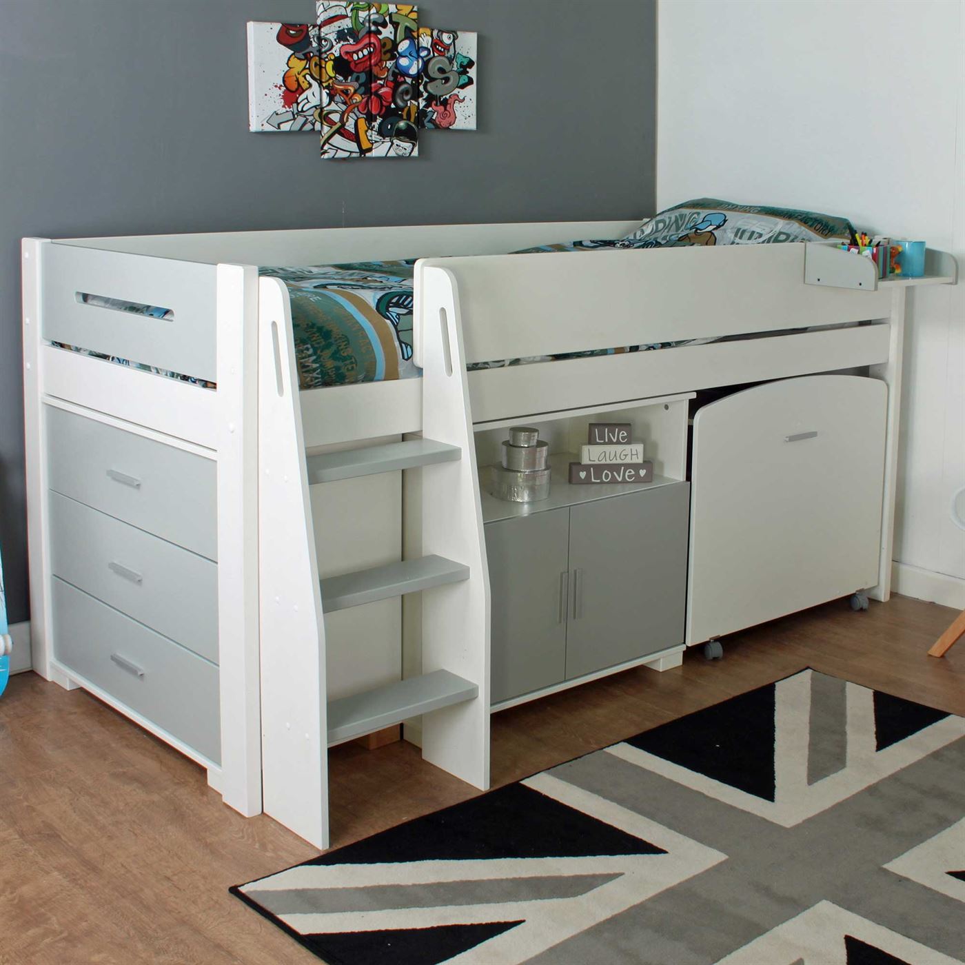 Mckinley single mid sleeper new arrivals bed with drawers