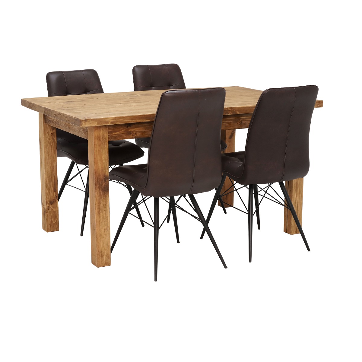 Photo of Covington dining table & 4 hix chairs in brown
