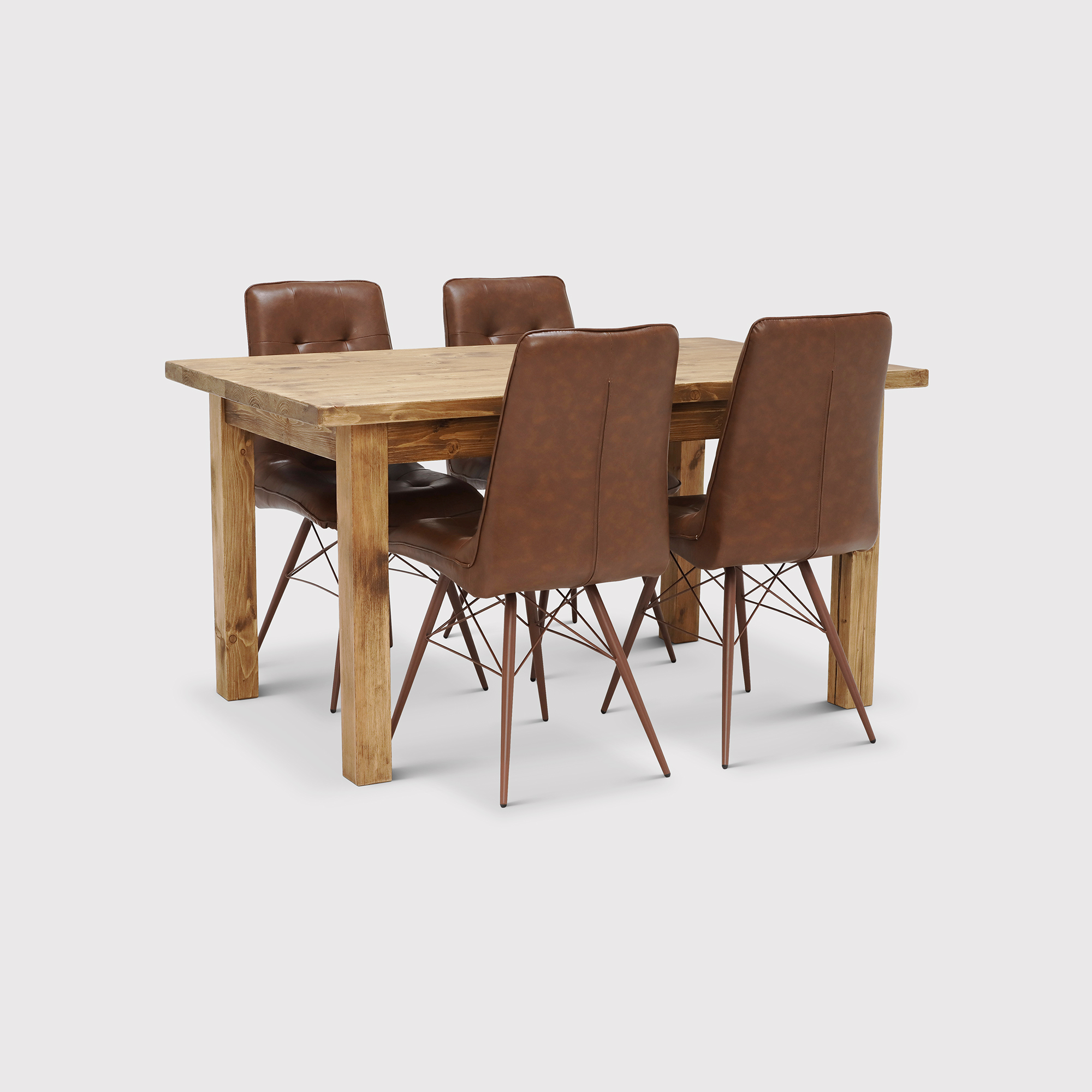 Covington Dining Table & 4 Hix Chairs, Brown | Barker & Stonehouse
