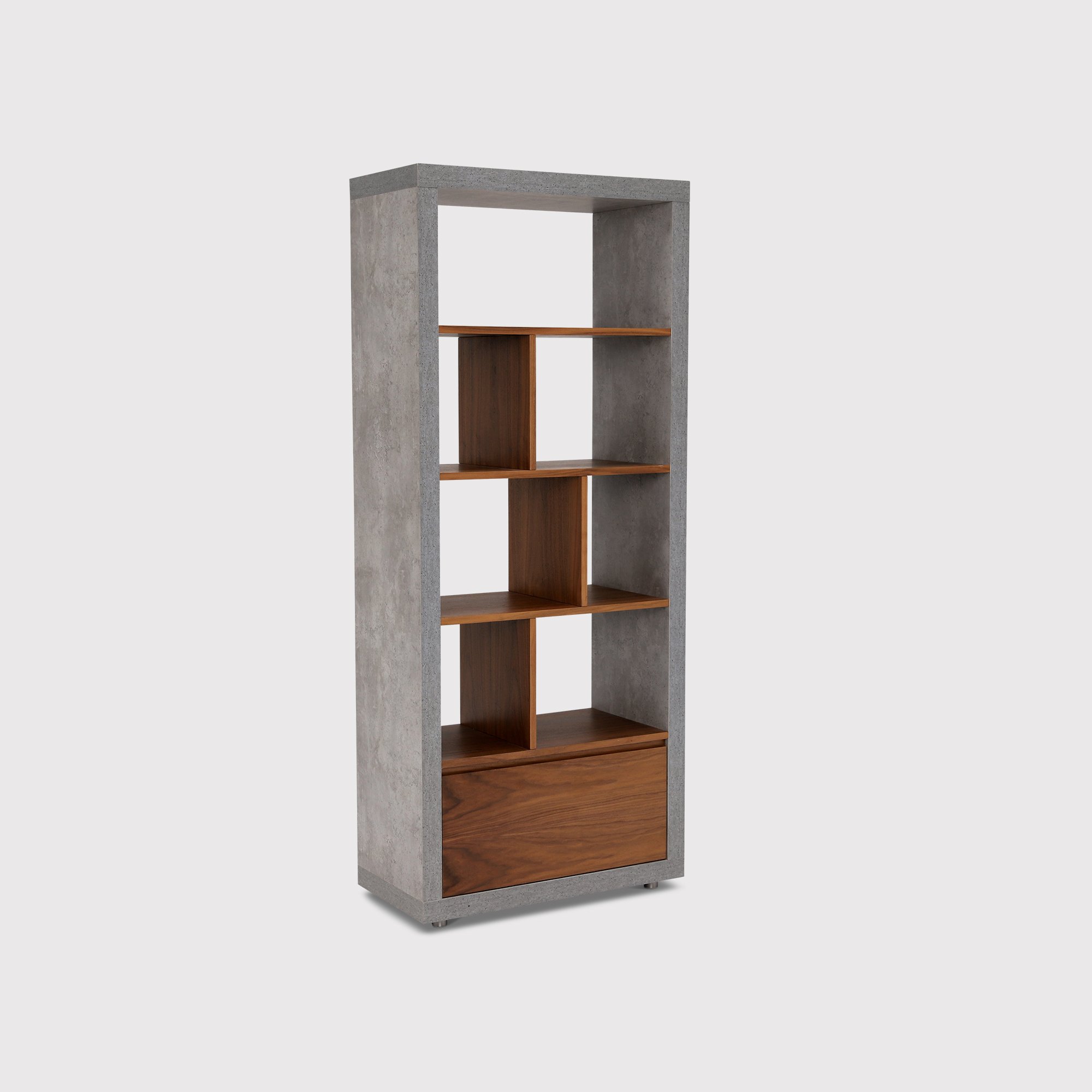 Halmstad Bookcase, Grey Concrete Effect | Barker & Stonehouse