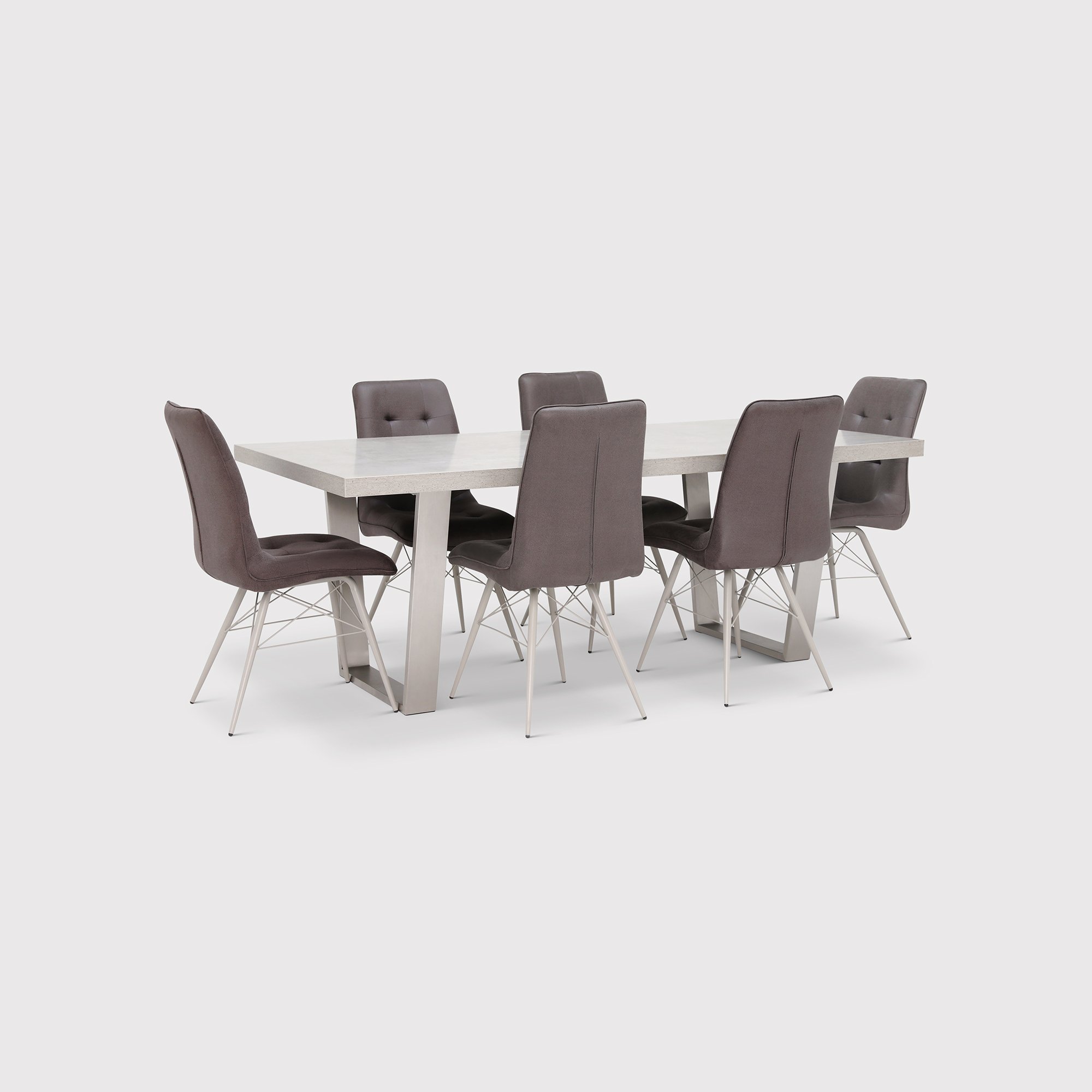 Photo of Halmstad dining table & 6 hix chairs in grey