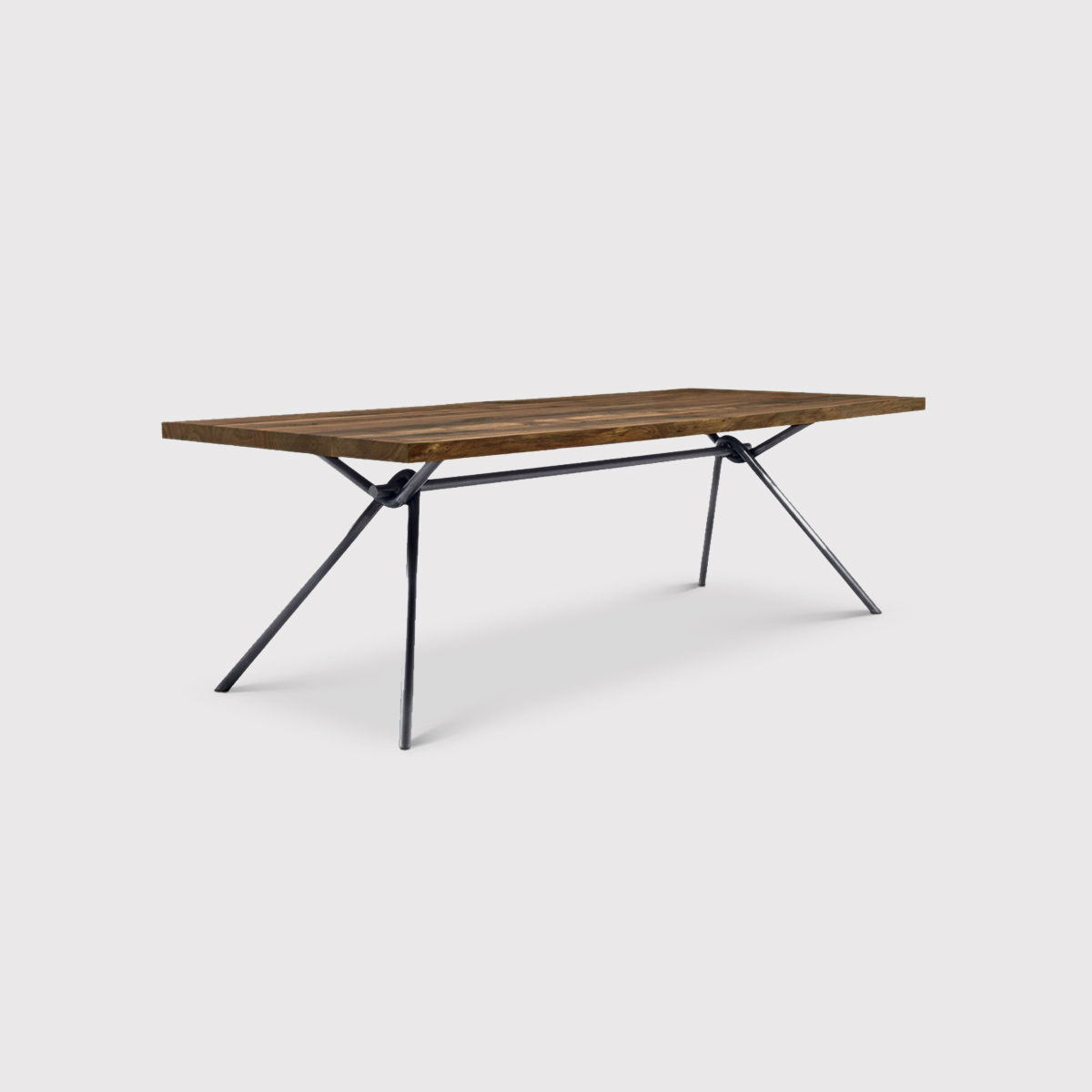 RIVA Iron Light Squared Dining Table 240x100cm, Brown | Barker & Stonehouse
