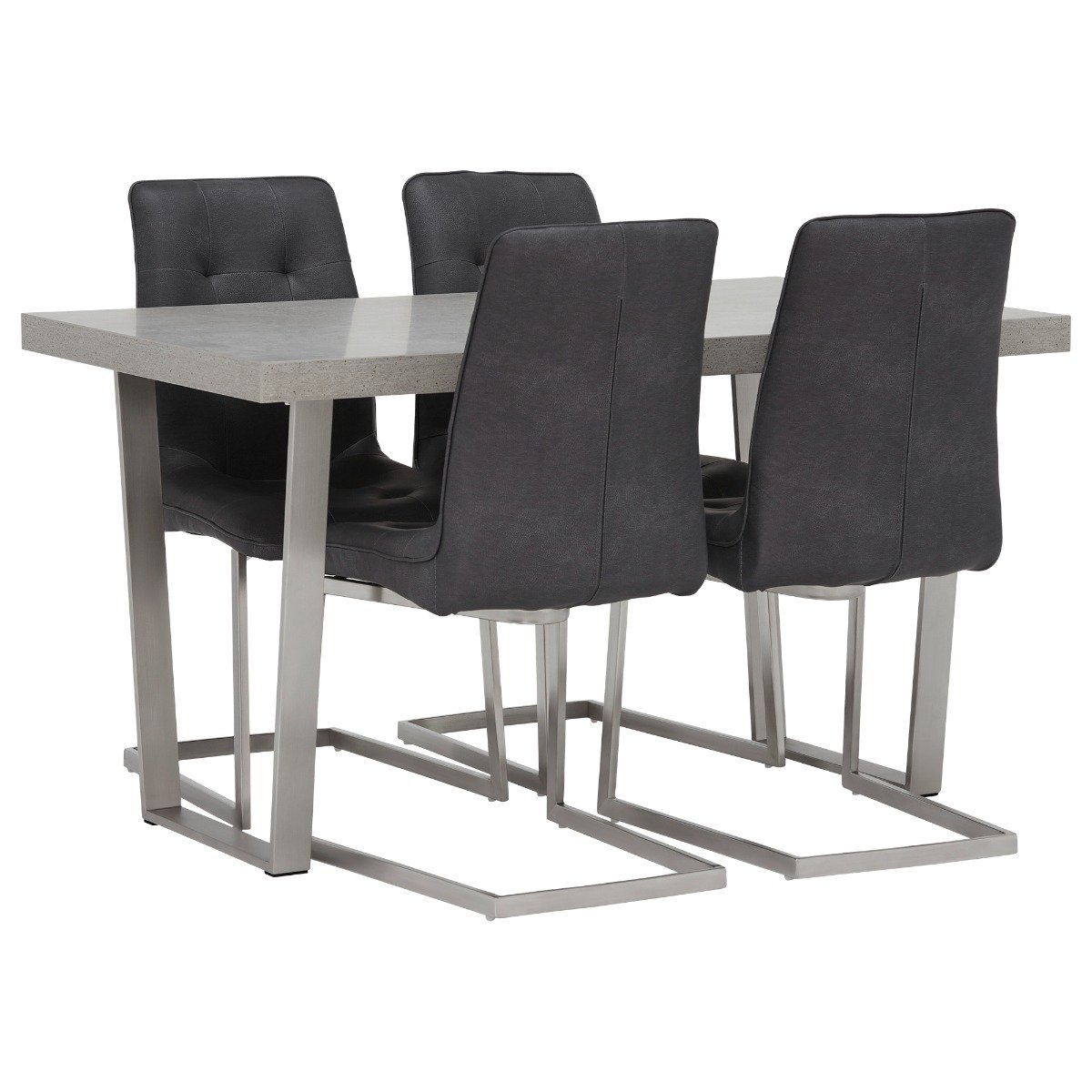 Photo of Halmstad 135cm dining table & 4 ericka chairs in grey